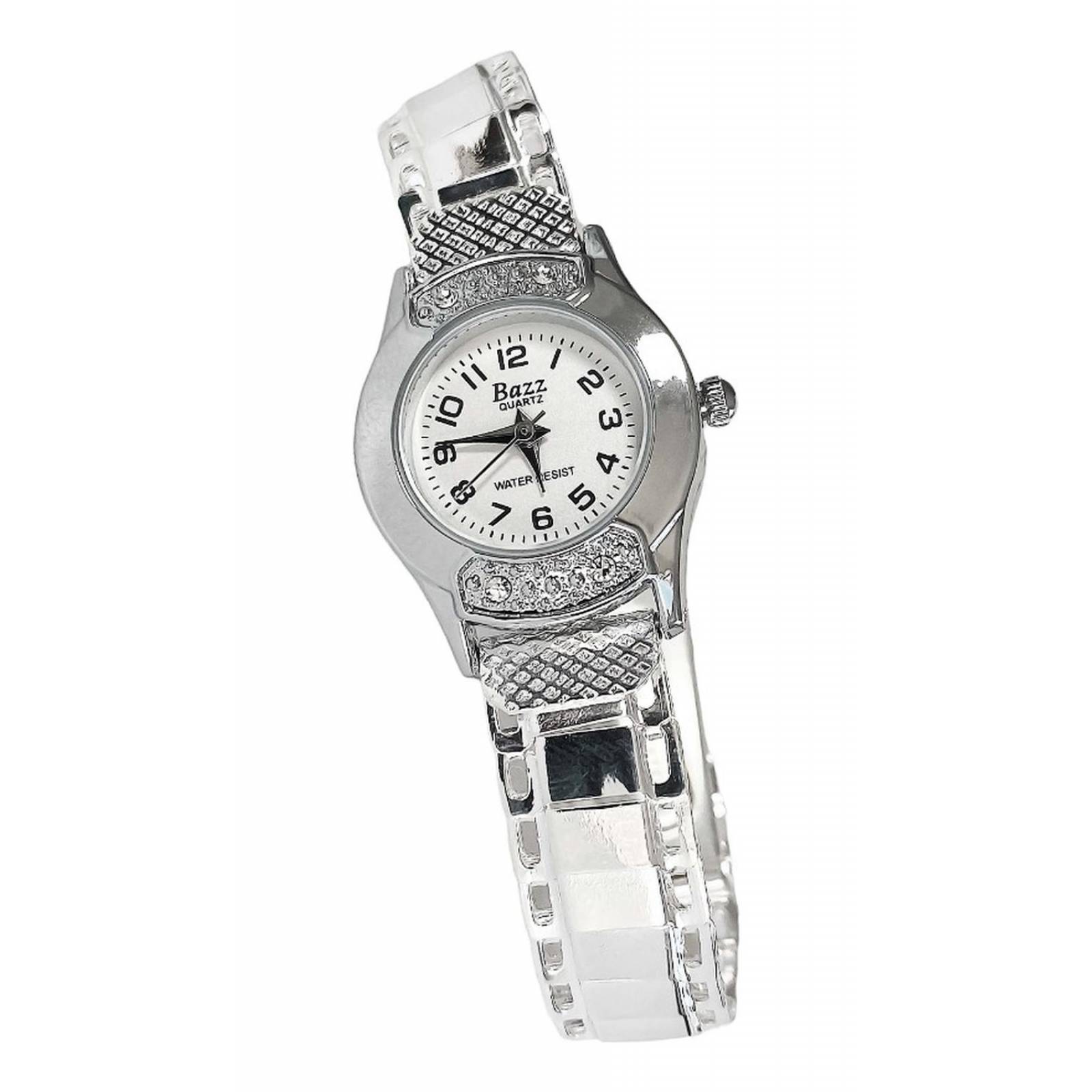 Reloj Correa Tipo Rolex Zirconias Para Dama De Plata Ley 925 Plateado Largo/Ancho: 18 cm x 1.2 cm Plateado - Blanco