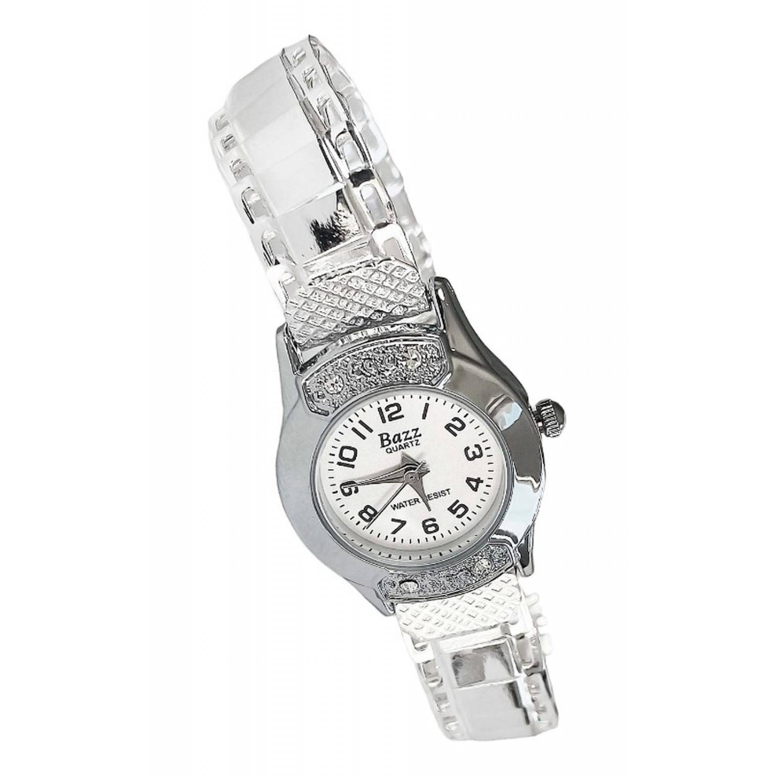 Reloj Correa Tipo Rolex Zirconias Para Dama De Plata Ley 925 Plateado Largo/Ancho: 18 cm x 1.2 cm Plateado - Blanco