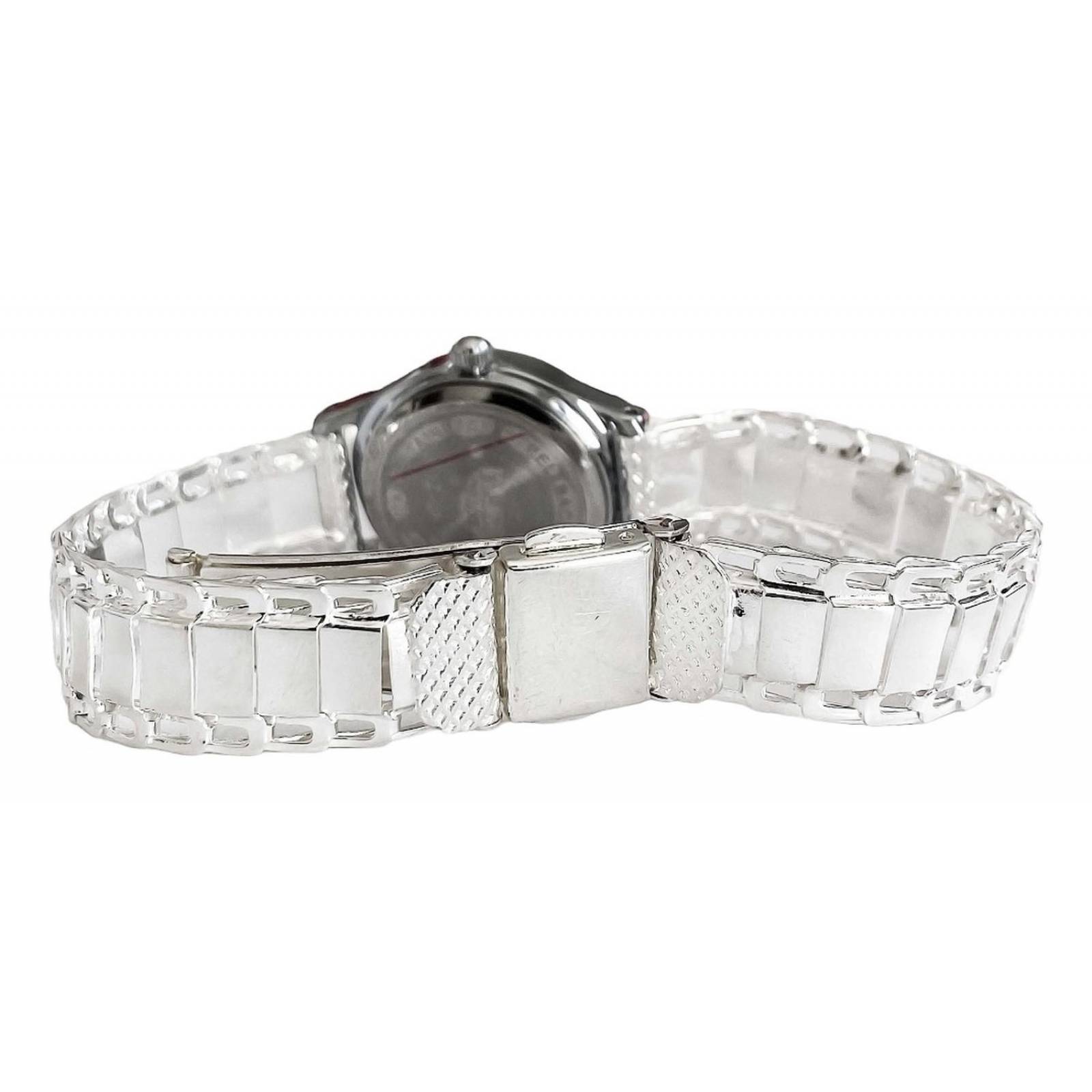 Reloj Correa Tipo Rolex Zirconias Para Dama De Plata Ley 925 Plateado Largo/Ancho: 18 cm x 1.2 cm Plateado - Blanco