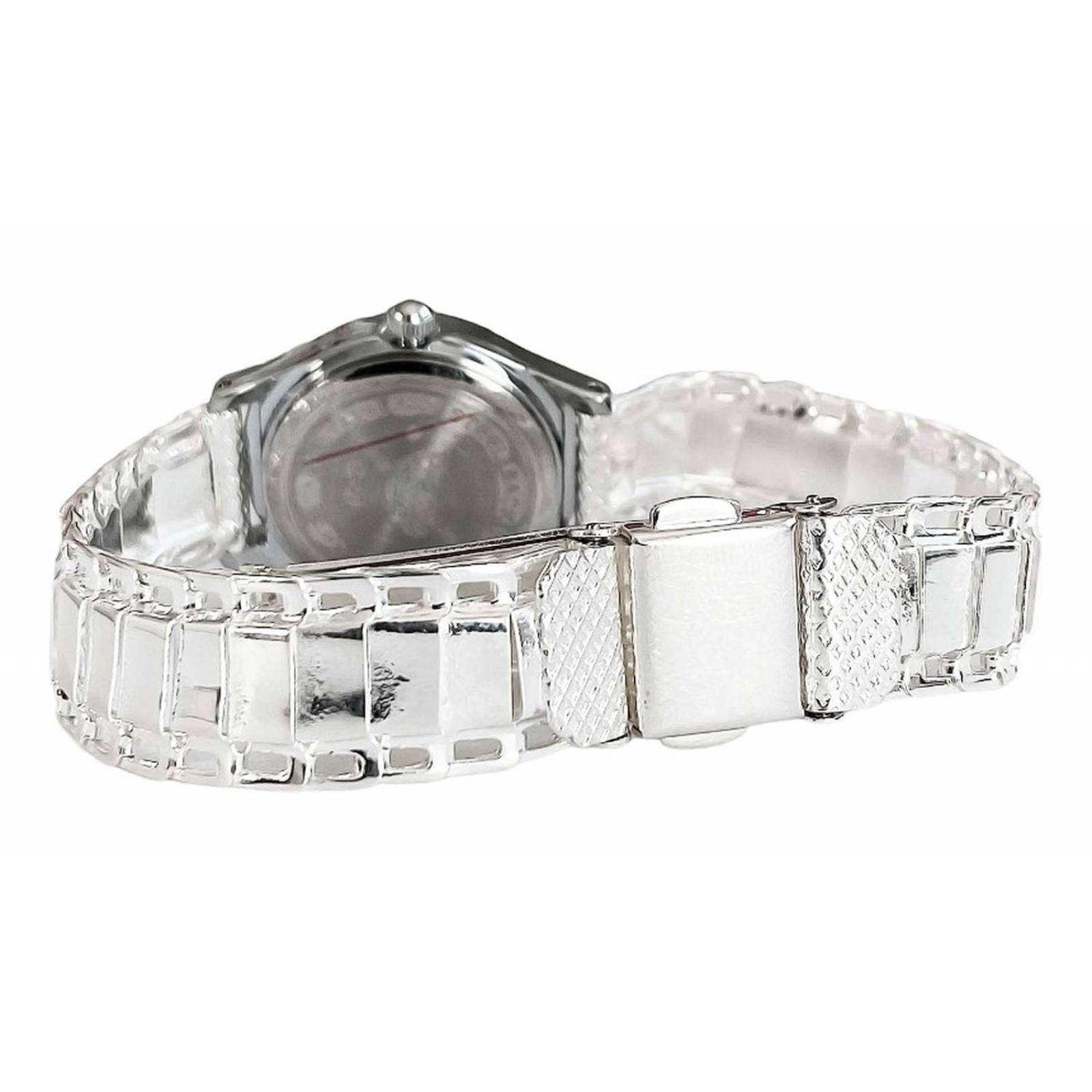 Reloj Correa Tipo Rolex Zirconias Para Dama De Plata Ley 925 Plateado Largo/Ancho: 18 cm x 1.2 cm Plateado - Blanco