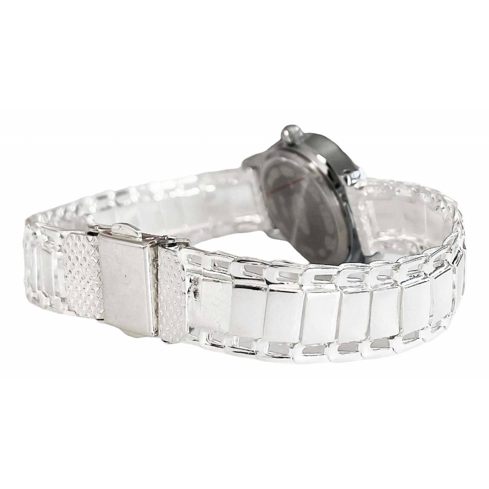 Reloj Correa Tipo Rolex Zirconias Para Dama De Plata Ley 925 Plateado Largo/Ancho: 18 cm x 1.2 cm Plateado - Blanco