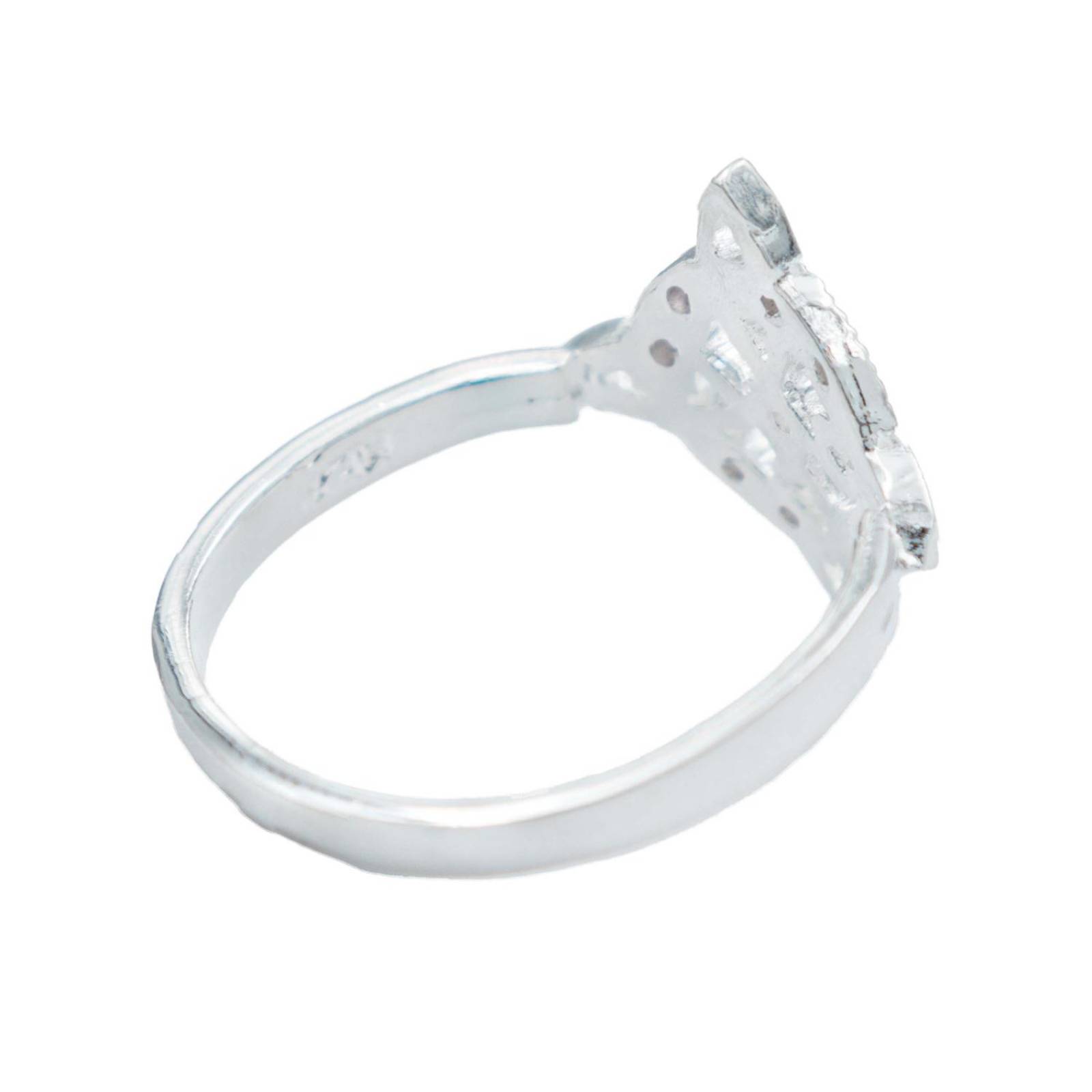 Anillo Diamantado Con Zirconias Nudo Bruja Celta Plata 925 Rosa 8.5