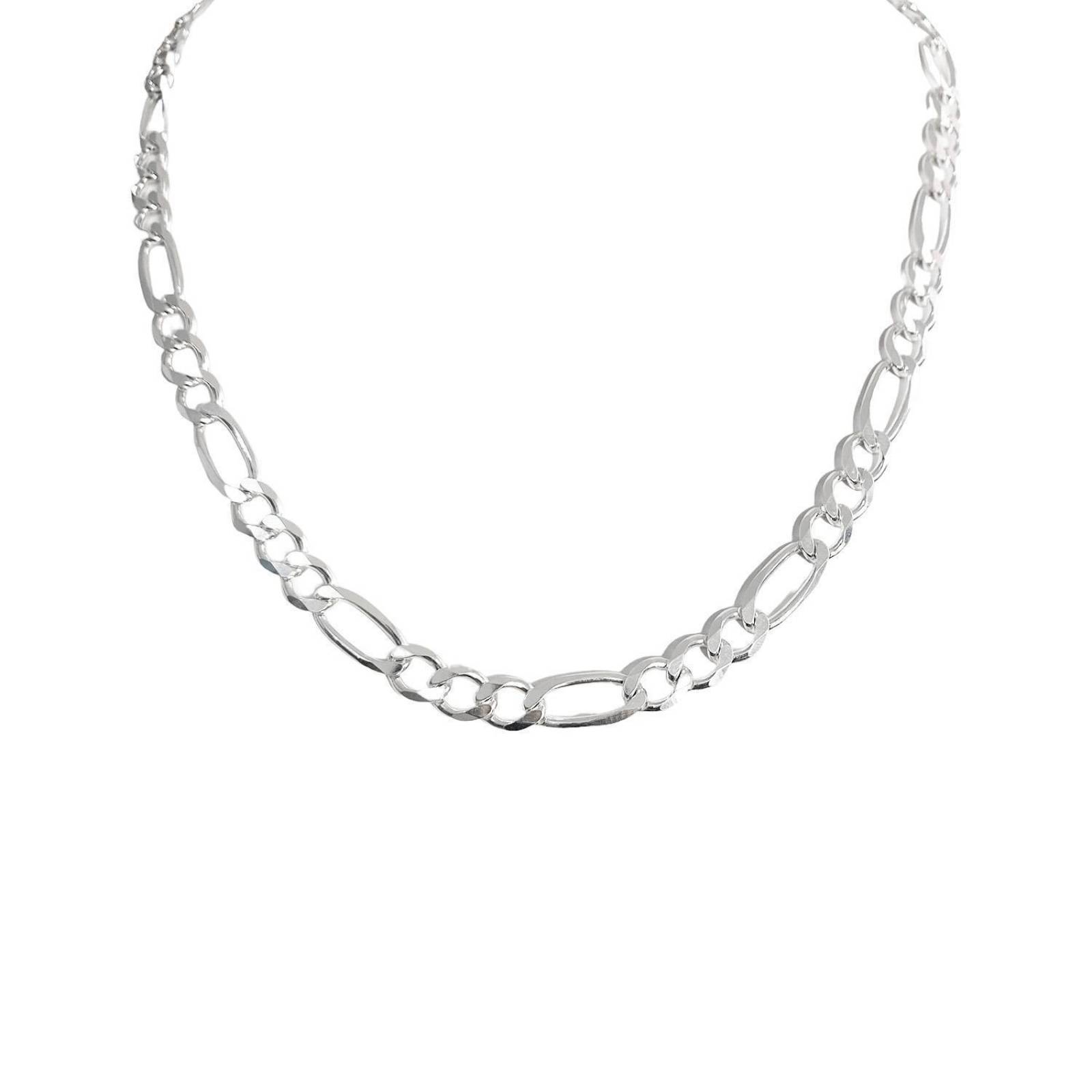 Cadena Gruesa De Plata 925 Hombre Fígaro 3x1 70 Cm X 9 Mm Plateado Largo/Ancho 70 cm x 9 mm