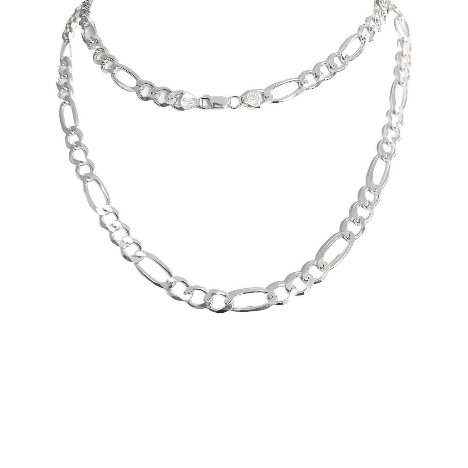 Cadena Gruesa De Plata 925 Hombre Fígaro 3x1 70 Cm X 9 Mm Plateado Largo/Ancho 70 cm x 9 mm