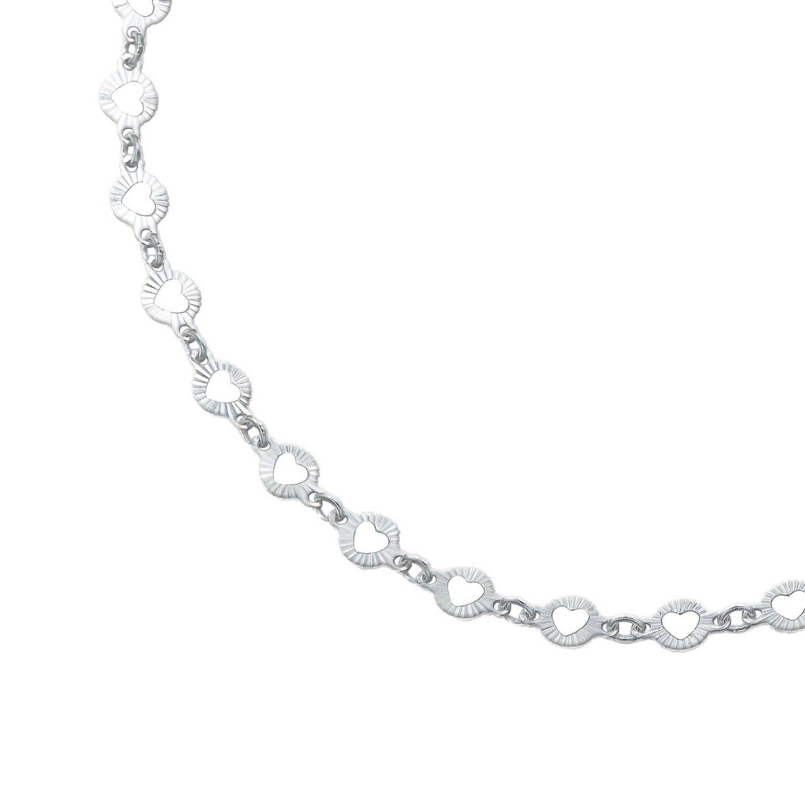 Pulsera Corazones Amor Regalo Mujer Plata Italiana 925 Plateado Largo/Ancho 18 cm x 5 mm 18 cm x 5 mm