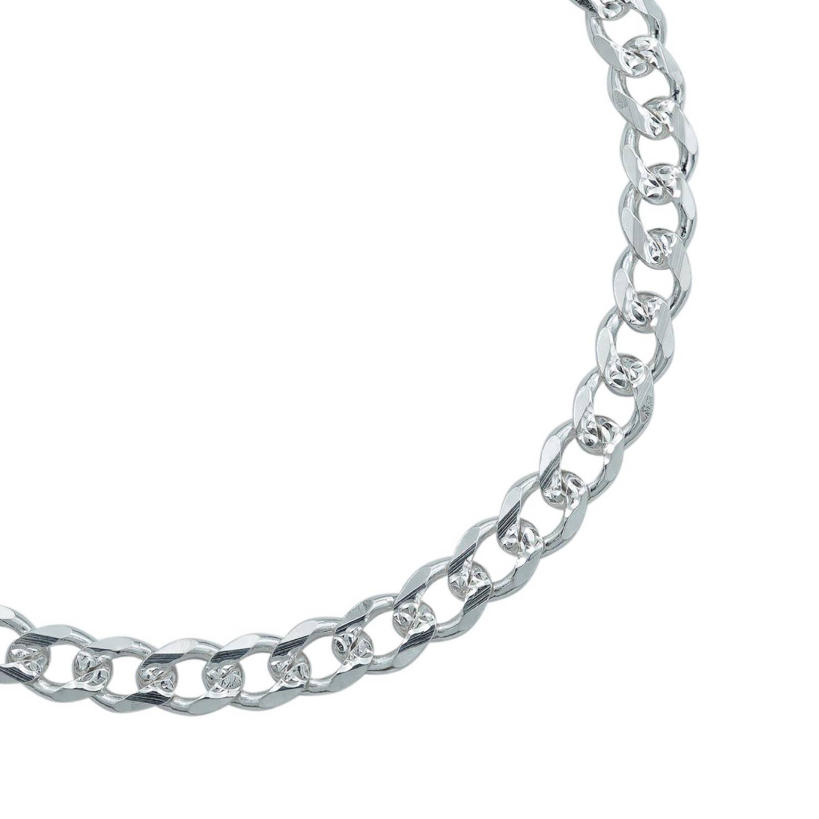 Esclava Pulsera Hombre Cubana Diamantada Plata 925 6 Mm Plateado Largo/Ancho 21 cm x 6 mm 21 cm x 6 mm