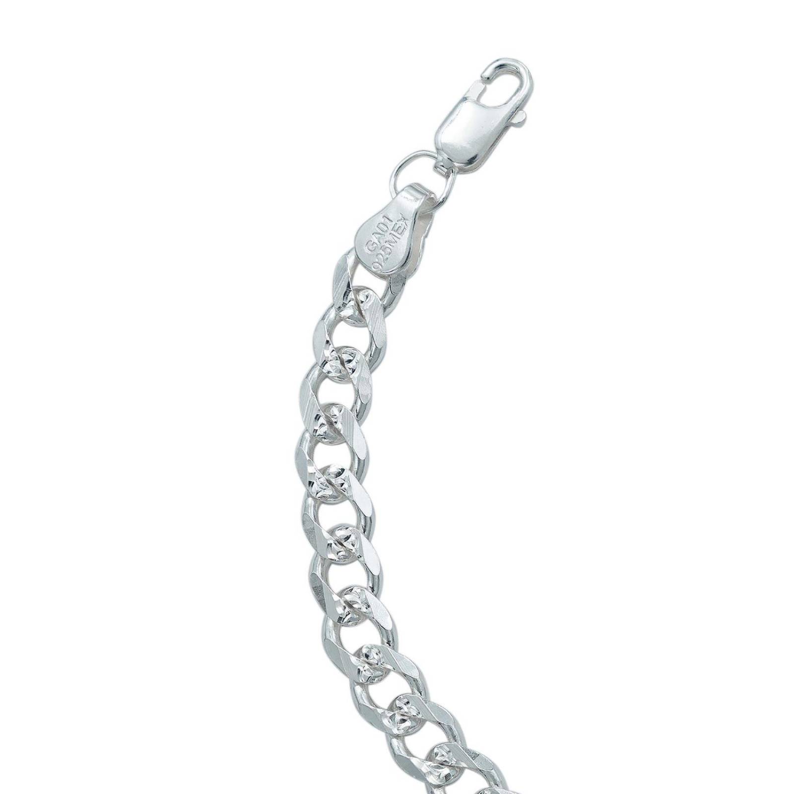 Esclava Pulsera Hombre Cubana Diamantada Plata 925 6 Mm Plateado Largo/Ancho 21 cm x 6 mm 21 cm x 6 mm