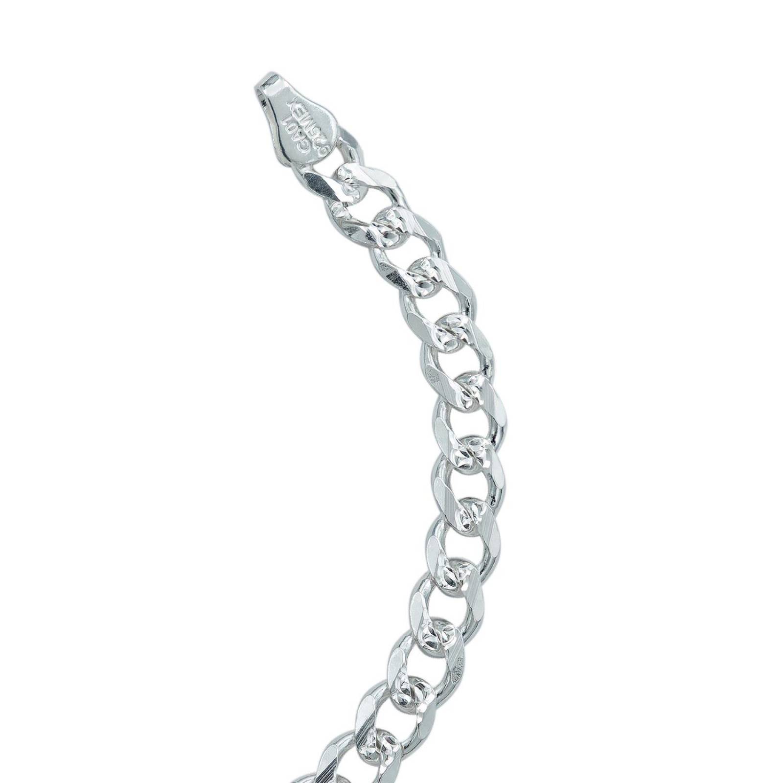 Esclava Pulsera Hombre Cubana Diamantada Plata 925 6 Mm Plateado Largo/Ancho 21 cm x 6 mm 21 cm x 6 mm
