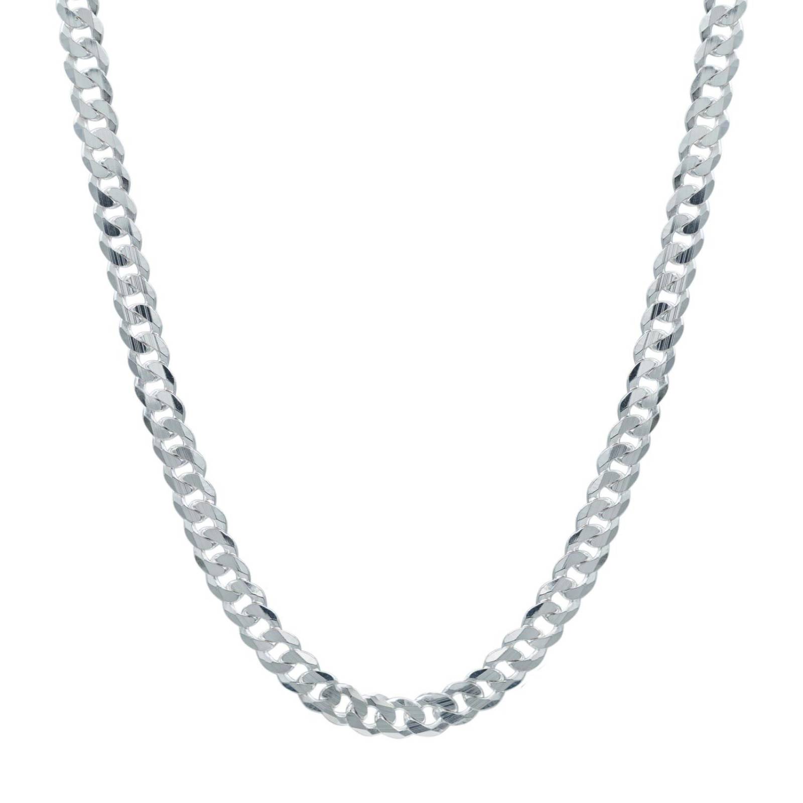 Cadena Cubana Gruesa Cerrada Hombre Plata 925 55 cm x 6 mm Plateado Largo/Ancho 55 cm x 6 mm