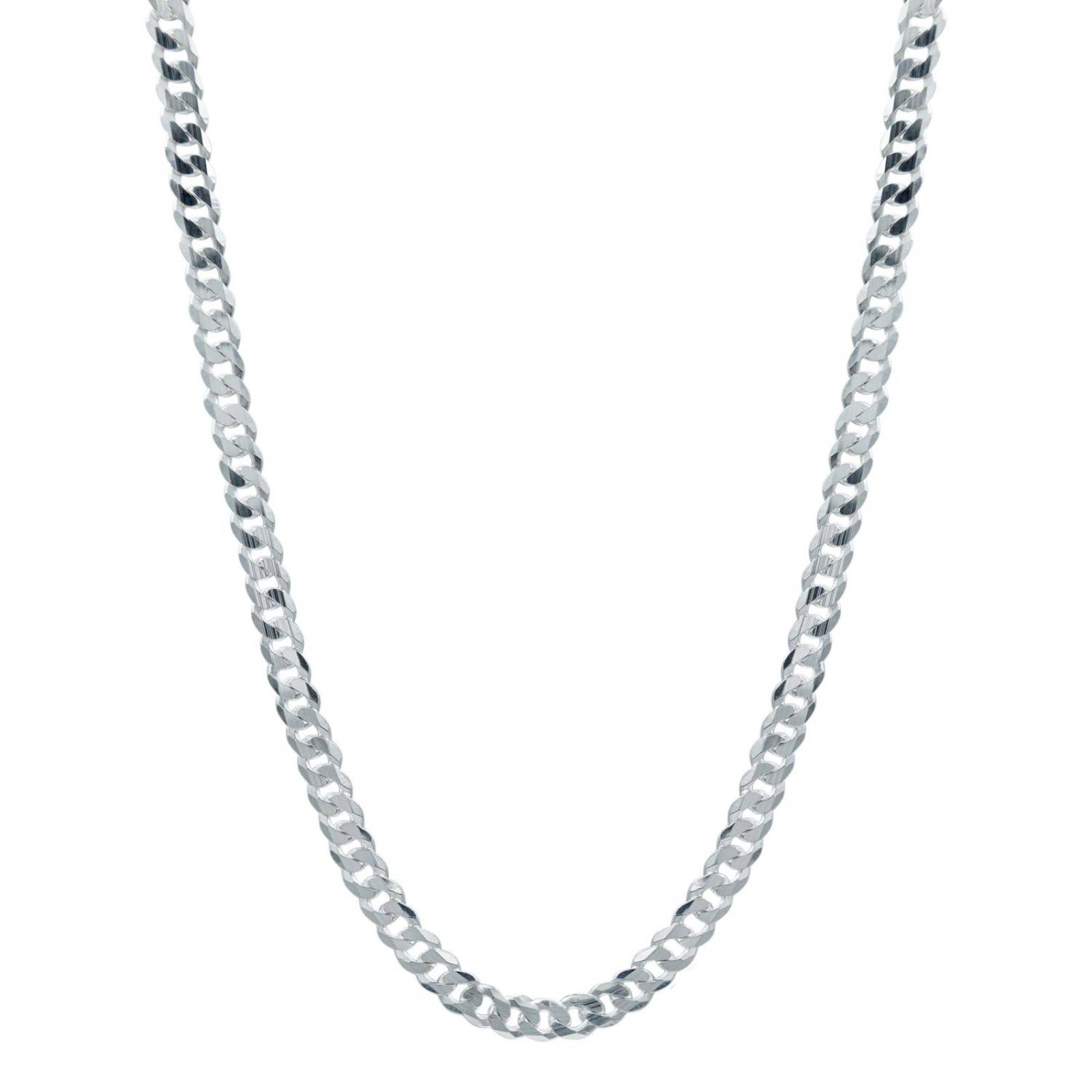 Cadena Cubana Gruesa Cerrada Hombre Plata 925 55 cm x 6 mm Plateado Largo/Ancho 55 cm x 6 mm