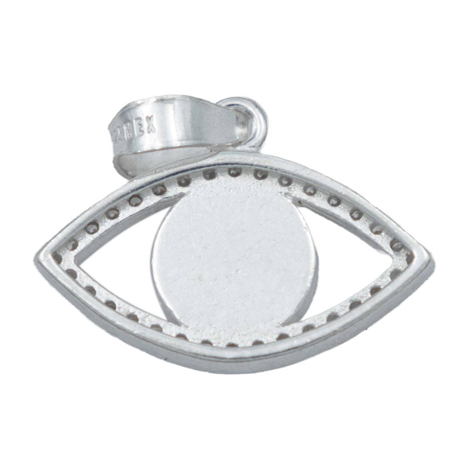 Dije Ojo Turco Zirconias Amuleto Esoterico Plata Italy 925 Azul Alto/Ancho 1.9 cm x 1.9 cm 1.9 cm x 1.9 cm