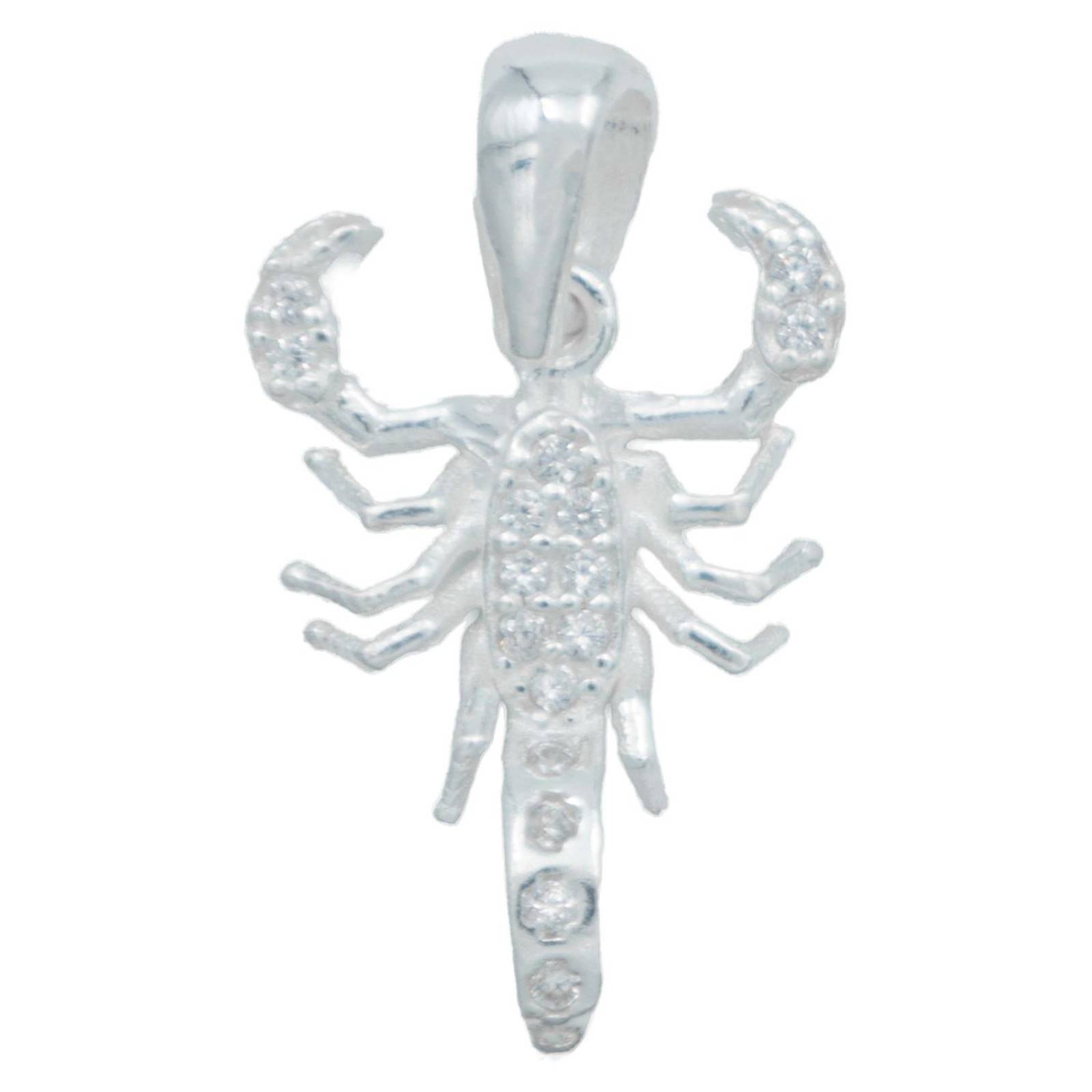 Dije Chico Alacran Zirconias Plata Italiana Ley 925 Plateado Alto/Ancho 2.6 cm x 1.5 cm 2.6 cm x 1.5 cm