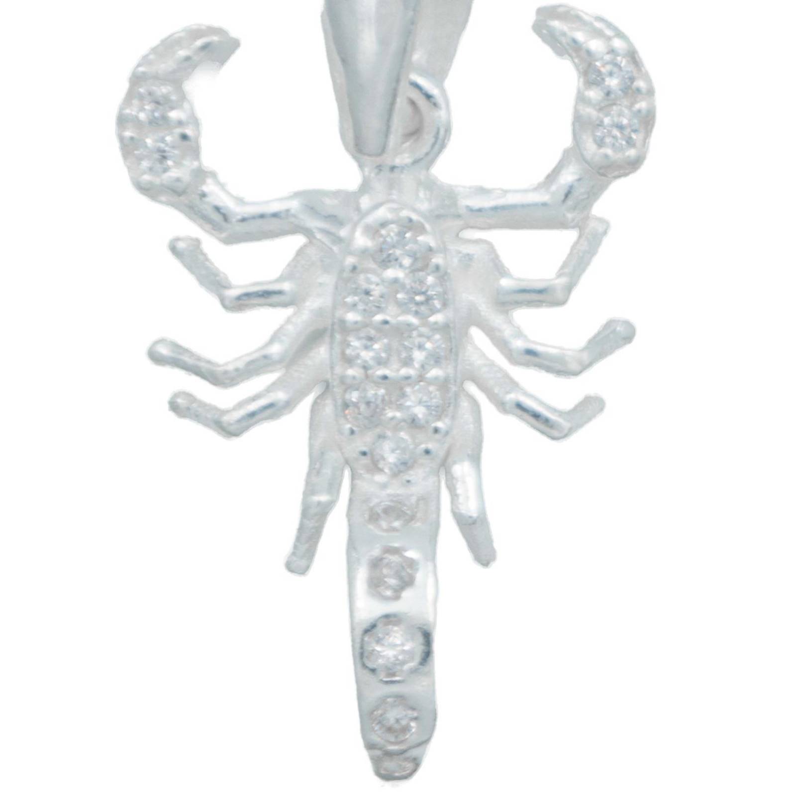 Dije Chico Alacran Zirconias Plata Italiana Ley 925 Plateado Alto/Ancho 2.6 cm x 1.5 cm 2.6 cm x 1.5 cm