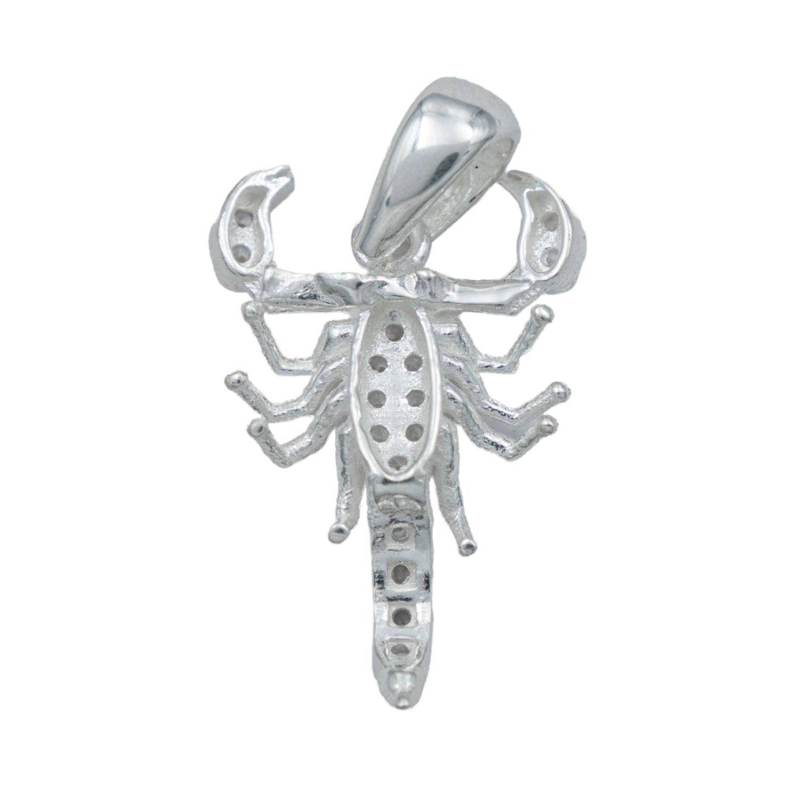 Dije Chico Alacran Zirconias Plata Italiana Ley 925 Plateado Alto/Ancho 2.6 cm x 1.5 cm 2.6 cm x 1.5 cm