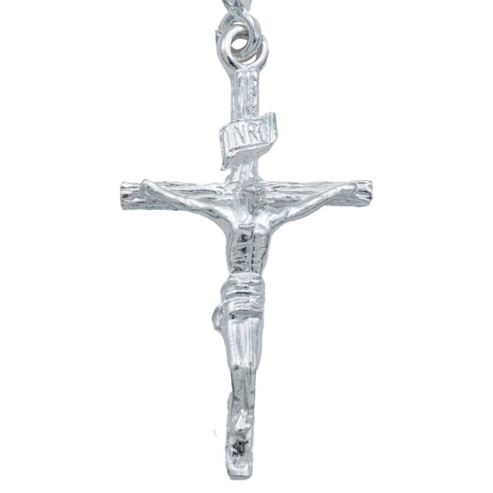 Dije Cruz Jesucristo Inri Liso Divino Rostro Plata 925 Plateado Alto/Ancho 4.4 cm x 2 cm 4.4 cm x 2 cm