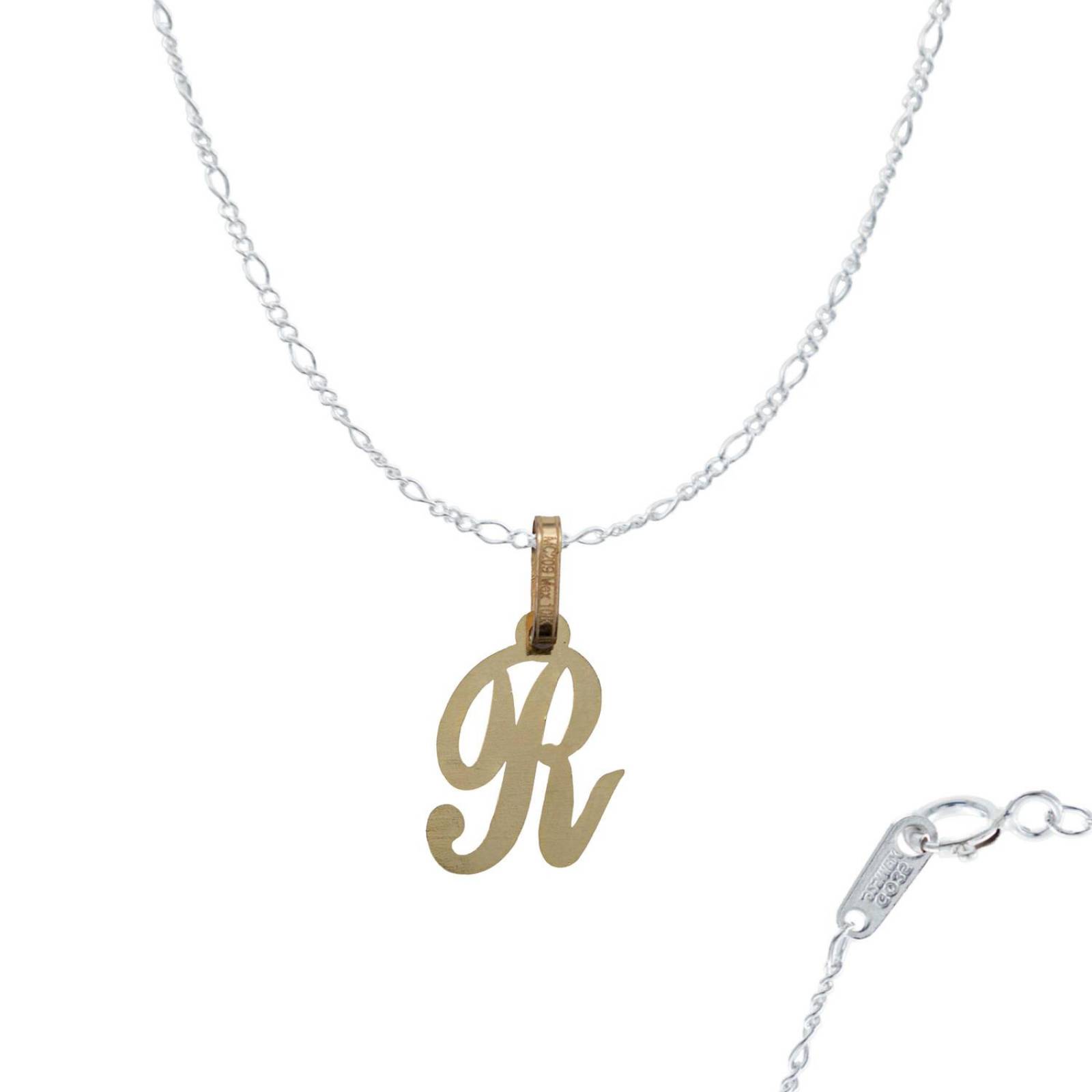 Dije Medalla Inicial Amor Regalo Mujer + Cadena Oro 10k Dorado Inicial R