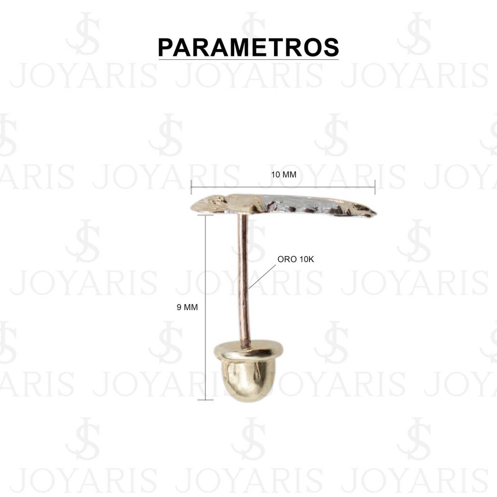 Arete Broquel Pendiente Chico San Judas Mujer Regalo Oro10k Dorado Alto/Ancho 10 mm x 9 mm 10 mm x 9 mm