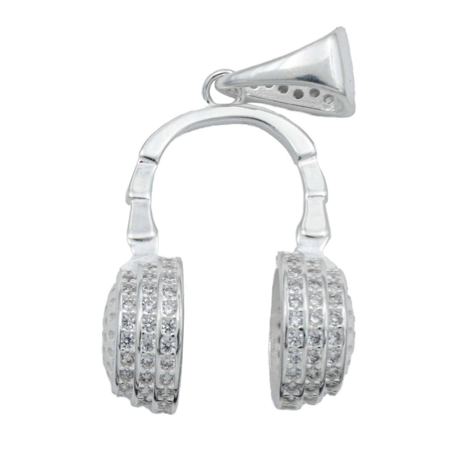 Dije Audifonos Auriculares Gamer Plata Zirconias Plata 925 Plateado Alto/Ancho 4 cm x 2 cm 4 cm x 2 cm