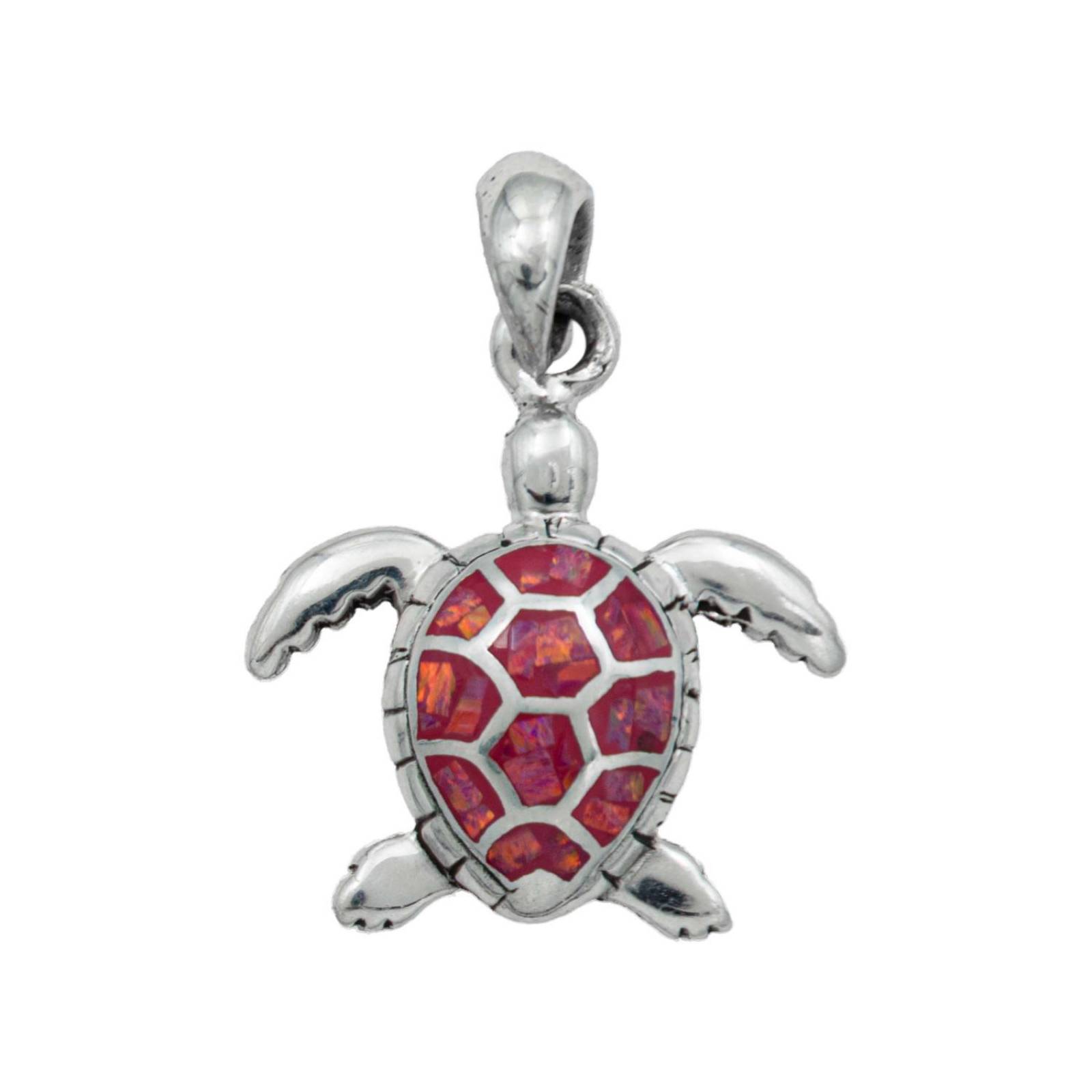 Dije Tortuga Con Piedra Natural Tallada De Plata Solida 925 Rosa Alto/Ancho: 3 cm x 2 cm