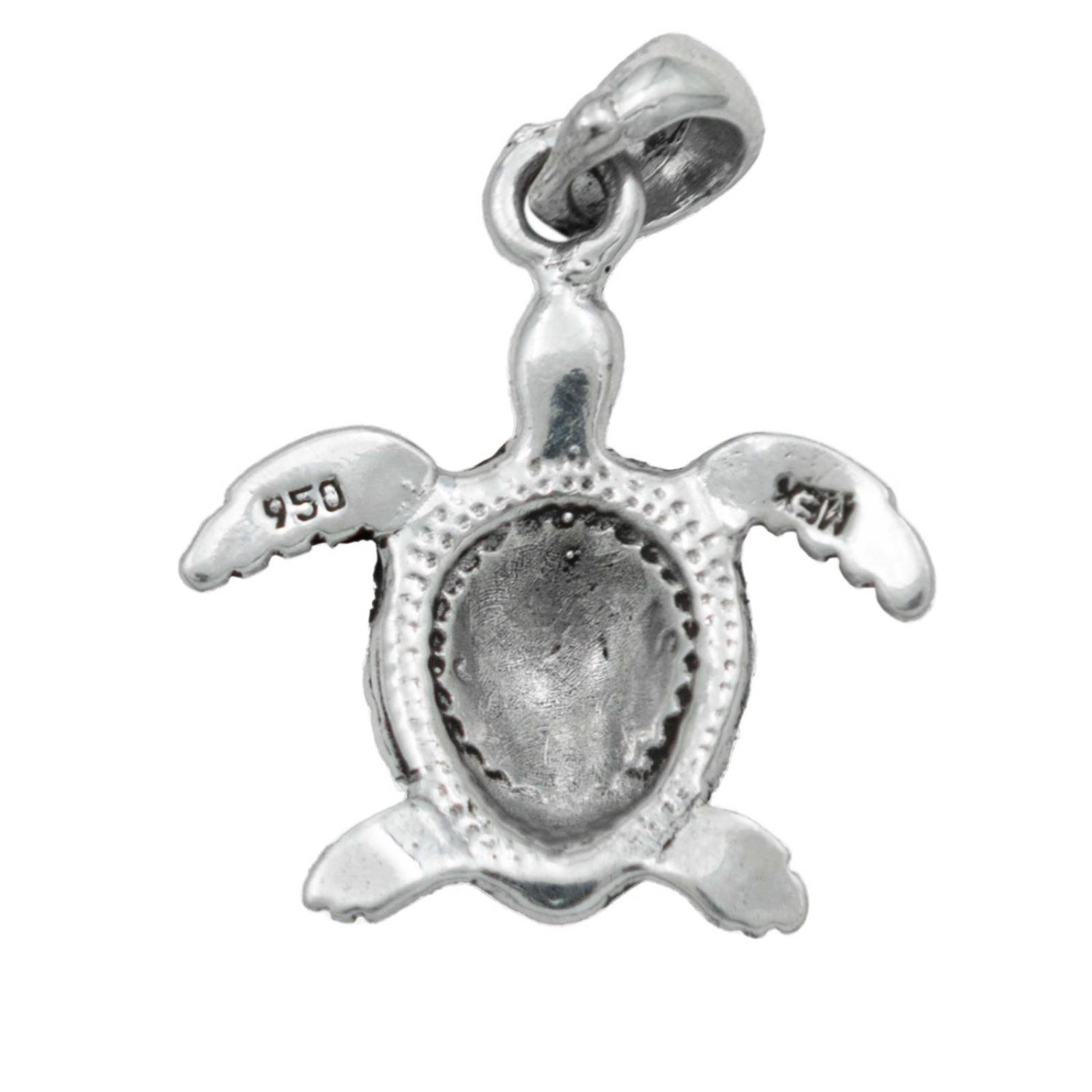 Dije Tortuga Con Piedra Natural Tallada De Plata Solida 925 Rosa Alto/Ancho: 3 cm x 2 cm