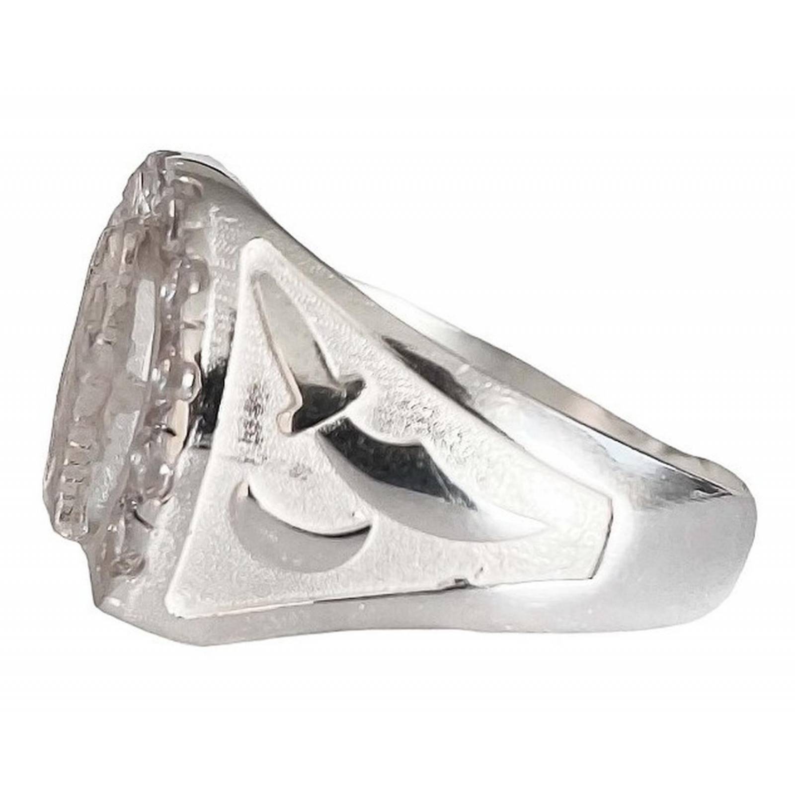 Anillo San Judas Tadeo Herradura Con Zirconias Plata Ley 925 Plateado 8