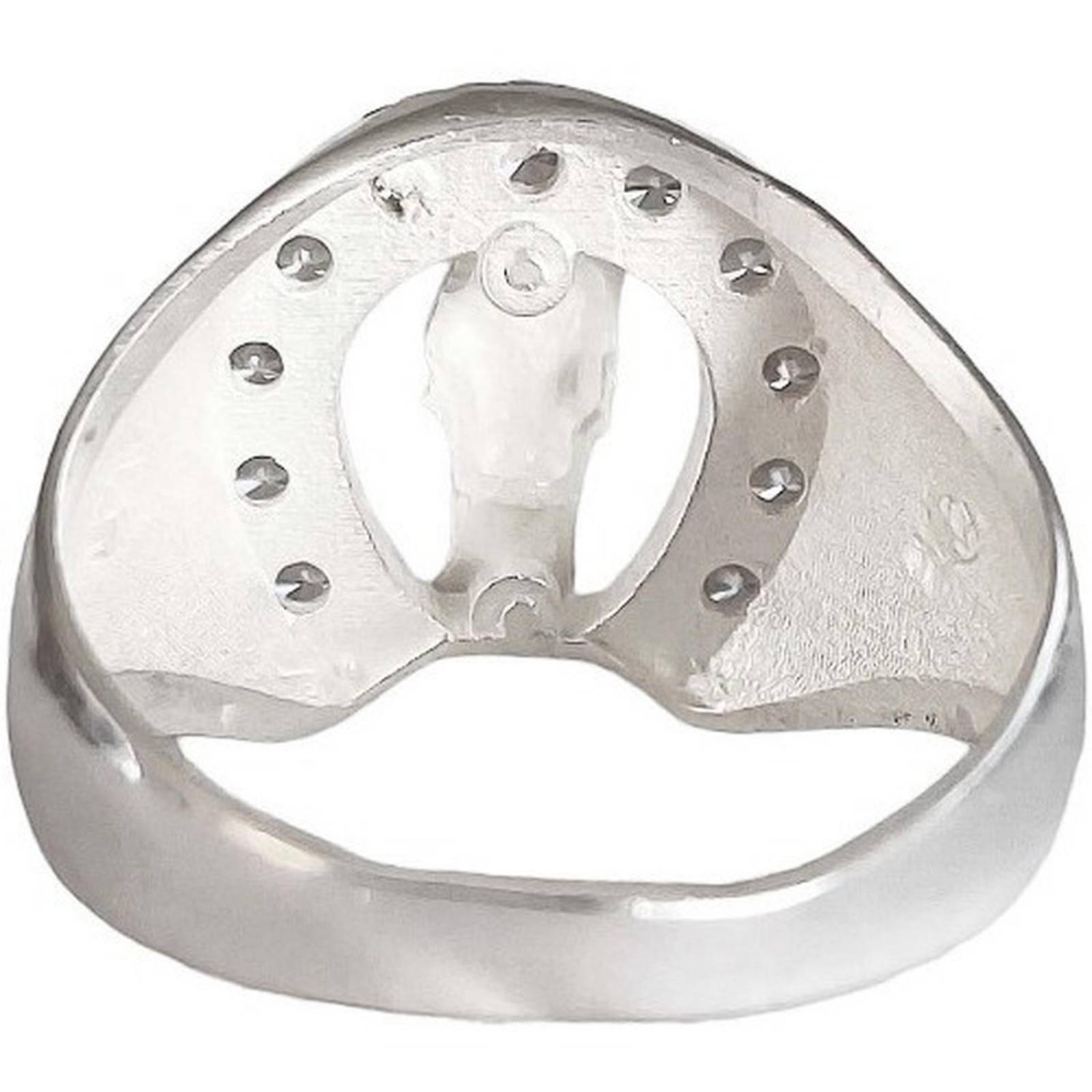 Anillo San Judas Tadeo Herradura Con Zirconias Plata Ley 925 Plateado 8