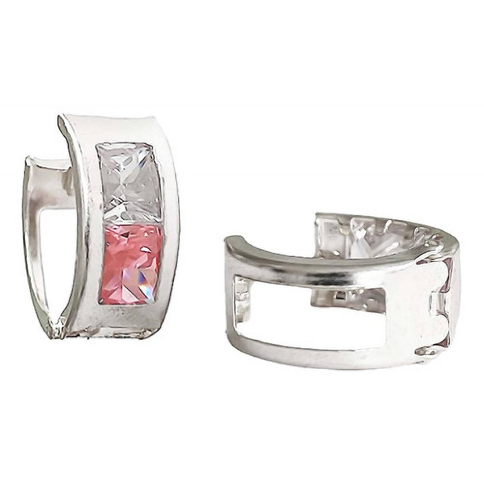 JOYARIS Aretes Huggies Arracadas Zirconias Amor Regalo Plata Ley 925 A-0000087