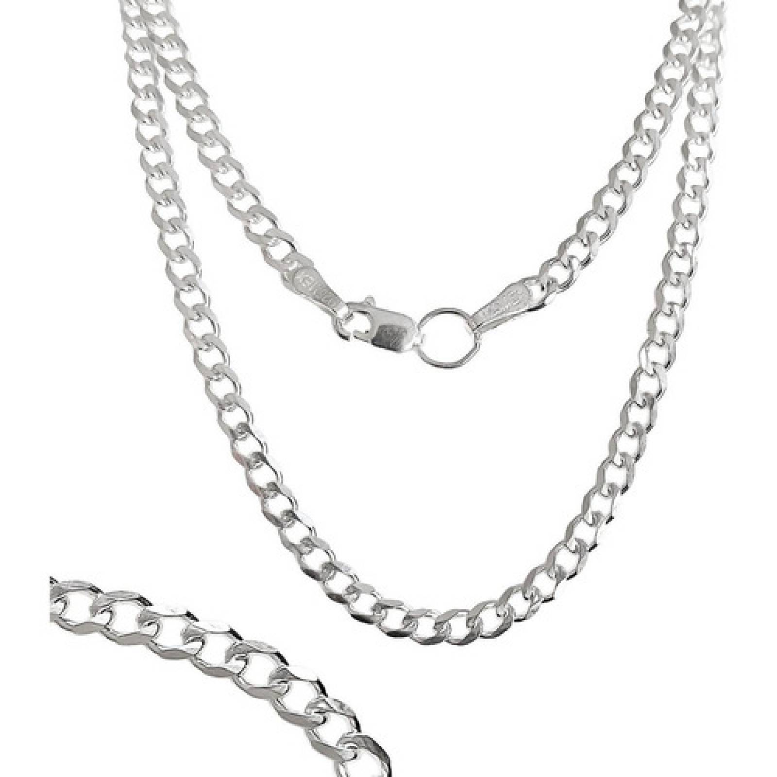 JOYARIS Cadena Cubana Barbada Plata 925 Hombre Mujer 60 Cm X 4 Mm DM-0000755