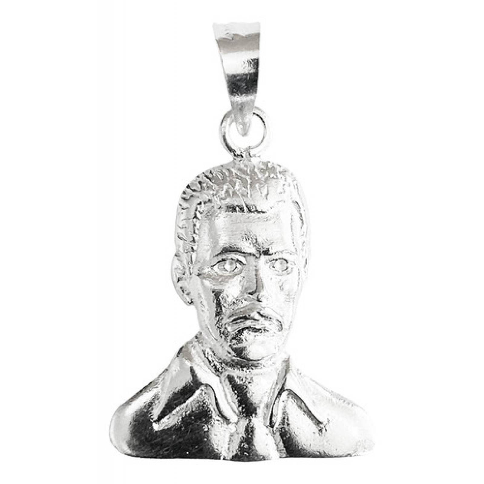 JOYARIS Dije Rostro Jesus Malverde Liso Plata Solida Ley 925 DM-0001120