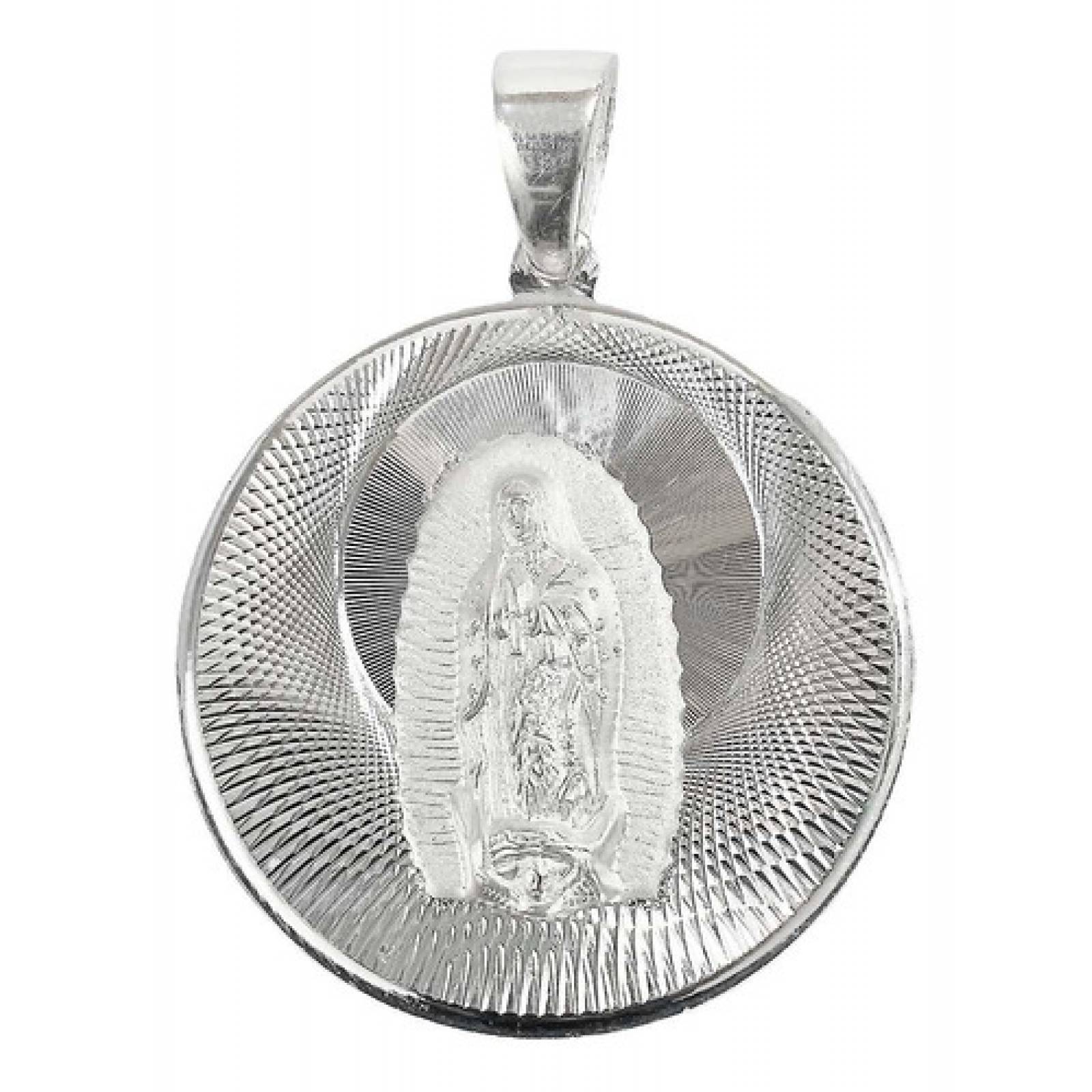 JOYARIS Medalla Diamantada Virgen De Guadalupe Plata Ley 925 4.5 Cm DM-0001288