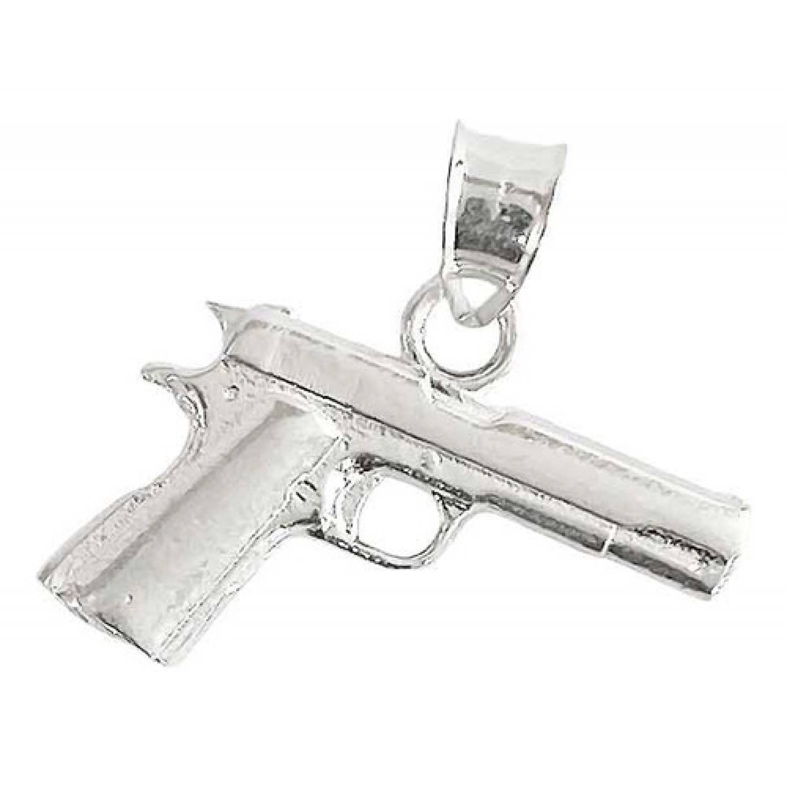 JOYARIS Dije Chica Doble Vista Pistola Revolver Plata Ley 925 DM-0001323