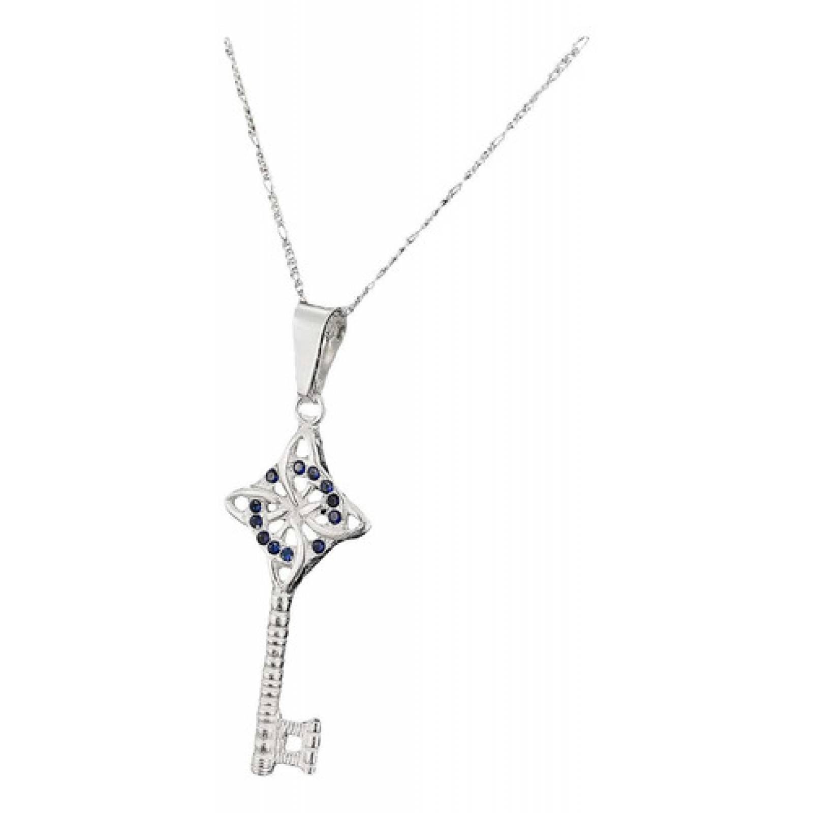 JOYARIS Dije Llave Nudo De Bruja Plata 925 + Cadena Plata Ley 925 DM-0001362