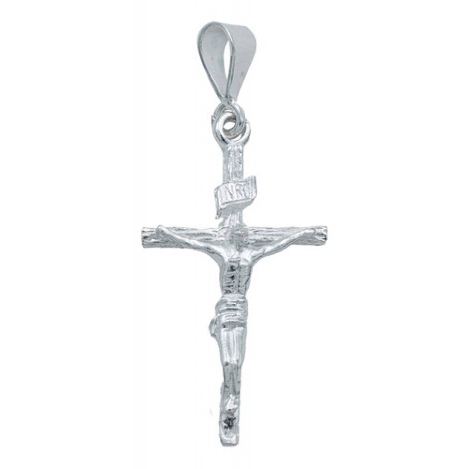 JOYARIS Dije Cruz Jesucristo Inri Liso Divino Rostro Plata 925 DM-0001519