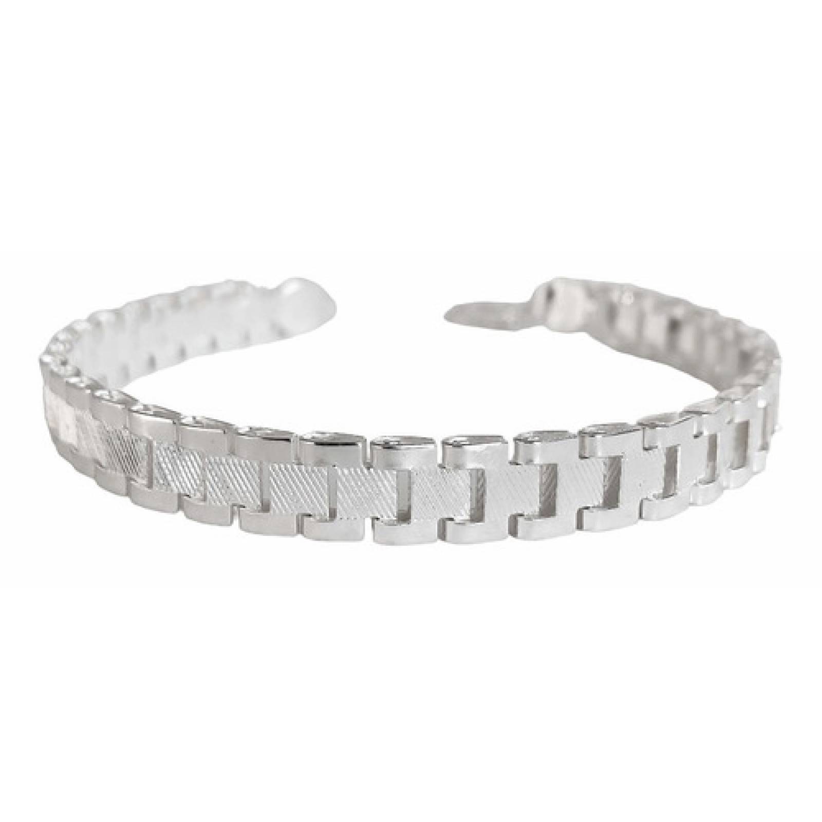 JOYARIS Pulsera Rolex Gruesa Hombre Esclava Plata Solida Ley 925 8mm Talla Largo/Ancho: 22 cm x 8 mm PT-0000139