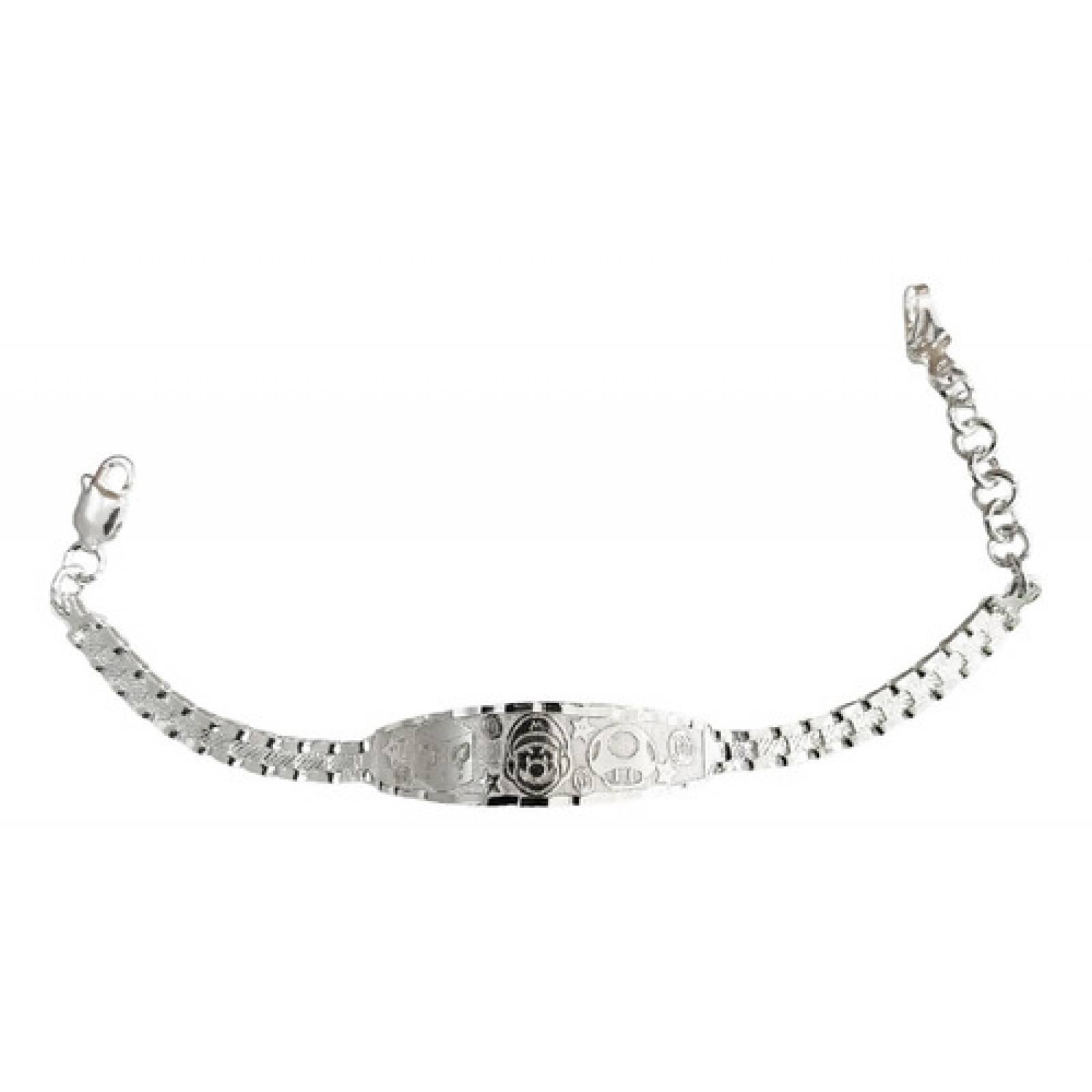 JOYARIS Pulsera Ajustable Para Niño Niña Zirconias Regalo Plata 925 Talla Largo / Ancho 15 cm x 3 mm PT-0000937