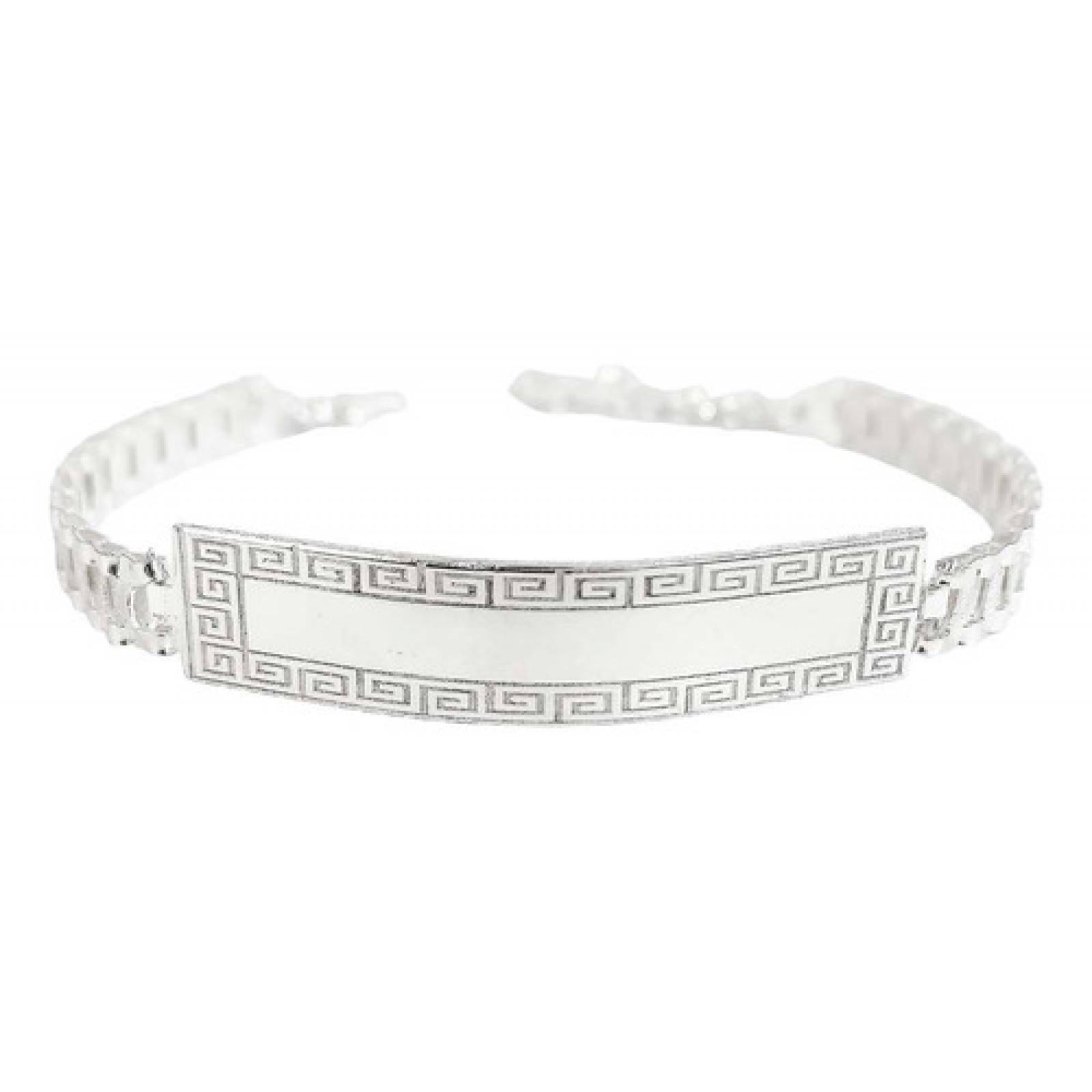 JOYARIS Pulsera Esclava Ajustable De Placa Rolex Plata Ley 925 6 Mm Talla Largo/Ancho 21 cm x 5 mm PT-0001005