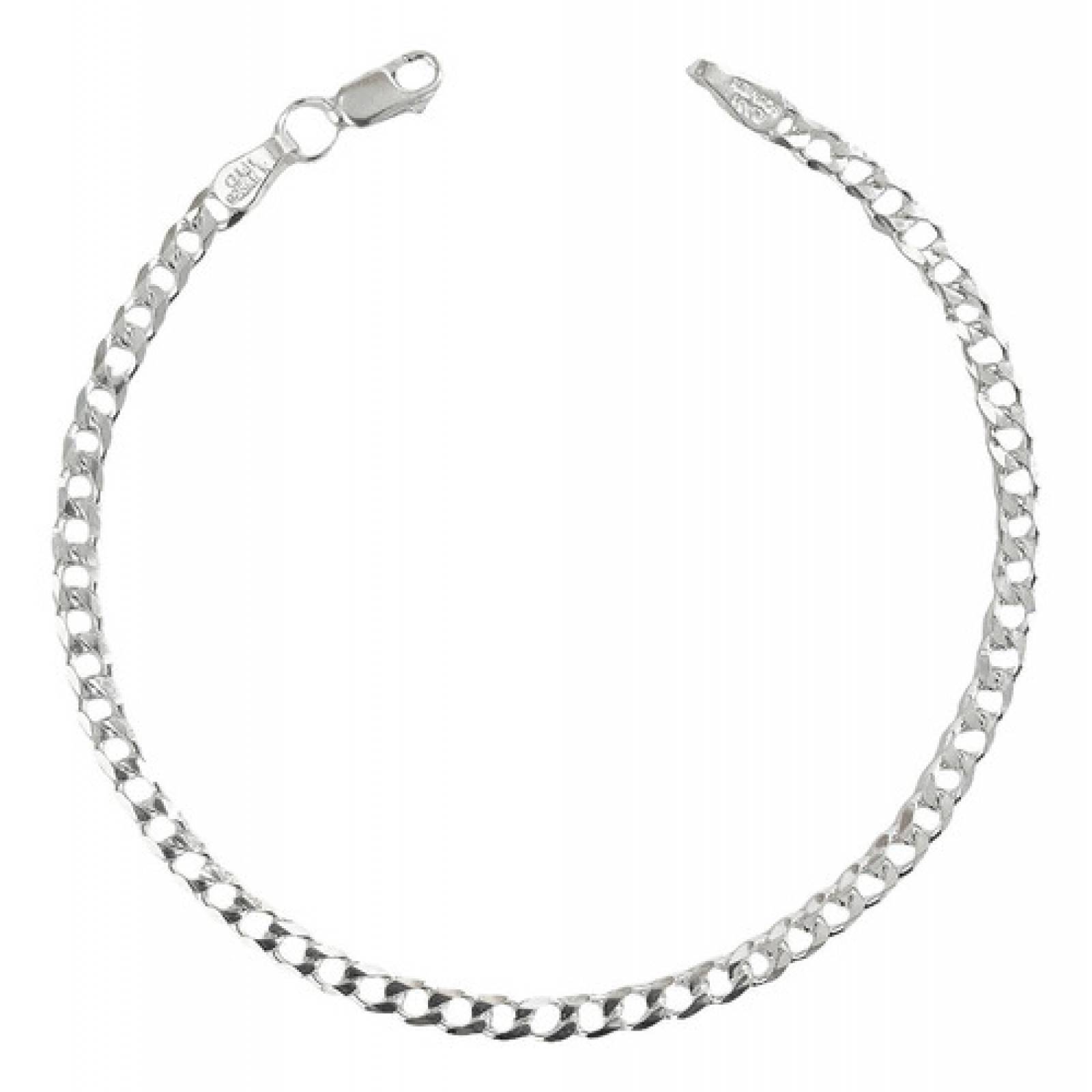 JOYARIS Pulsera Esclava Hombre Mujer Cubana Barbada Plata 925 4 Mm Talla Largo/Ancho: 22.5 cm x 7 mm PT-0001024