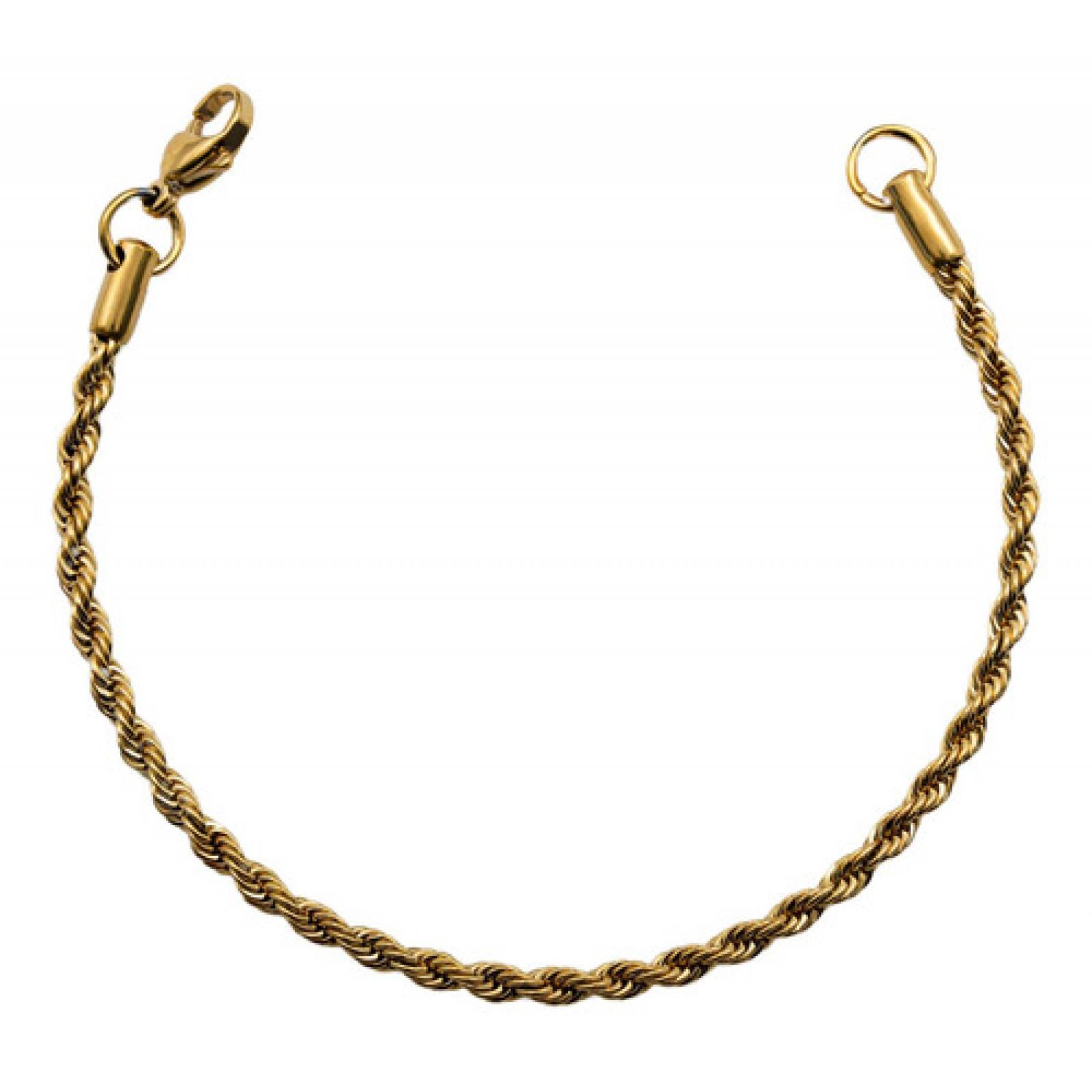 JOYARIS Pulsera Torzal Hombre Mujer Regalo Acero Inoxidable Dorado Talla Largo/Ancho 21.5 cm x 6 mm PT-0001050