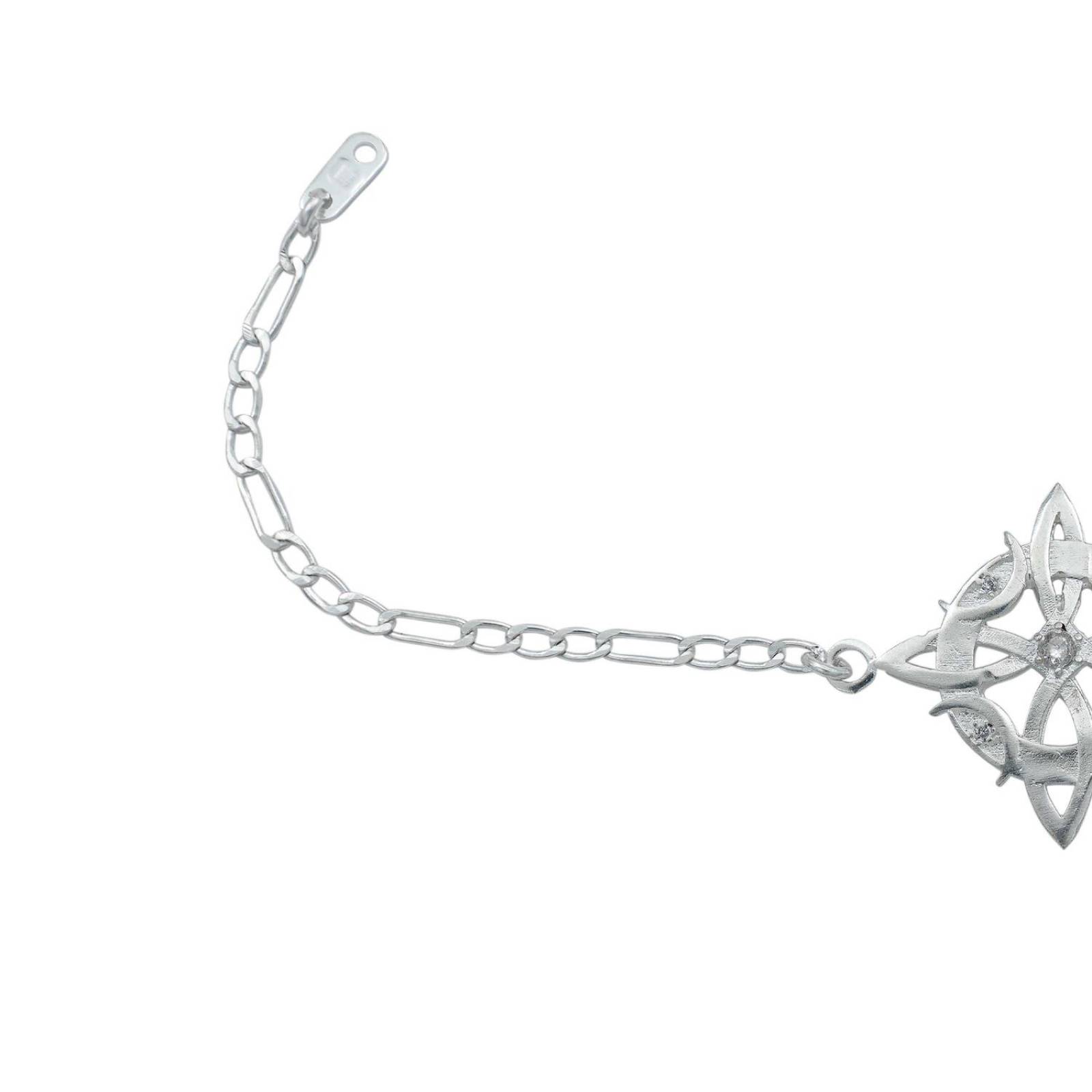 JOYARIS Pulsera Nudo De Bruja Fases Lunares Con Zirconias Plata 925 Talla Largo/Ancho: 18 cm x 5 mm PT-0001058