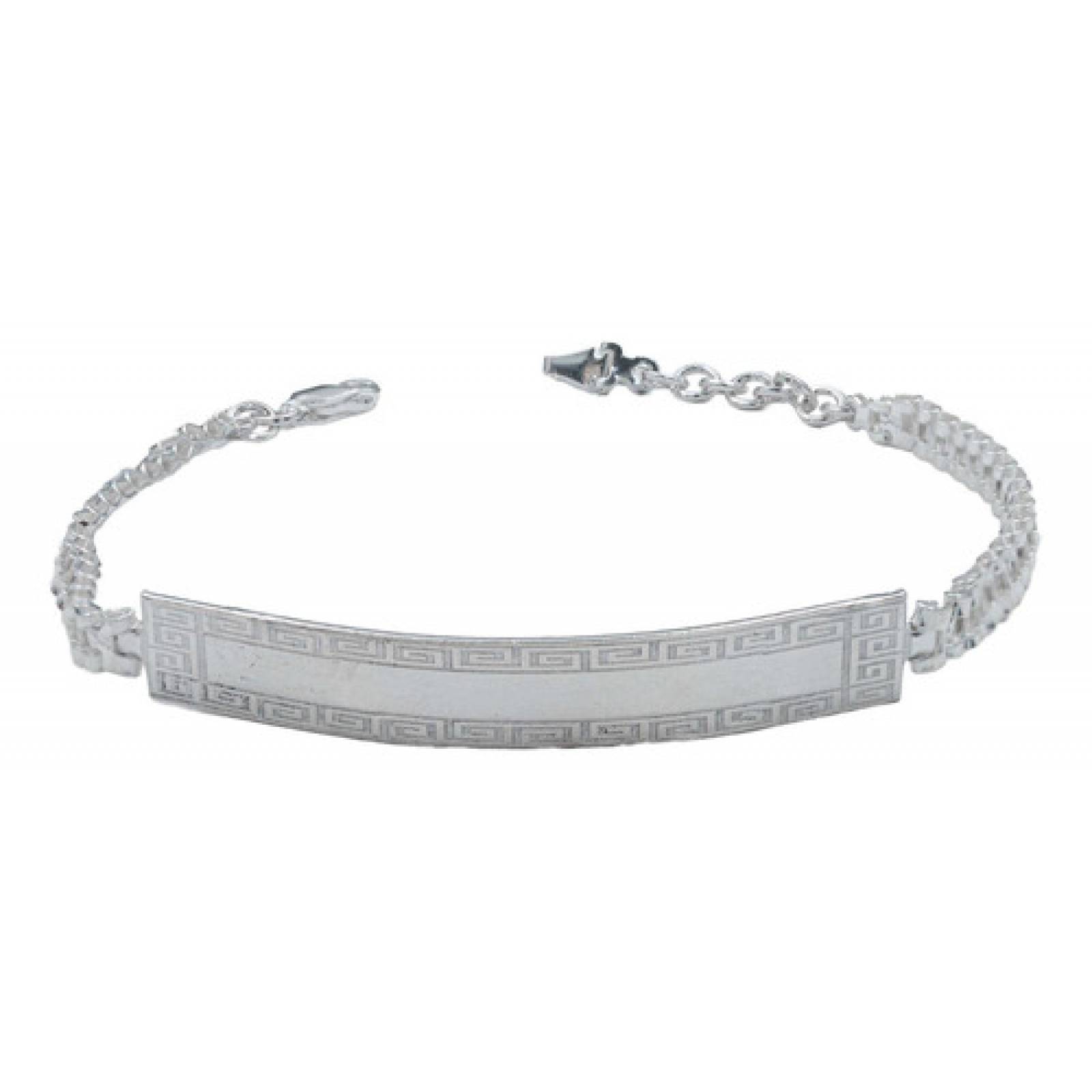 JOYARIS Pulsera Rolex Mujer Esclava Placa Plata Solida Ley 925 5 Mm Talla Largo/Ancho: 17.5 cm x 2.5 mm PT-0001115