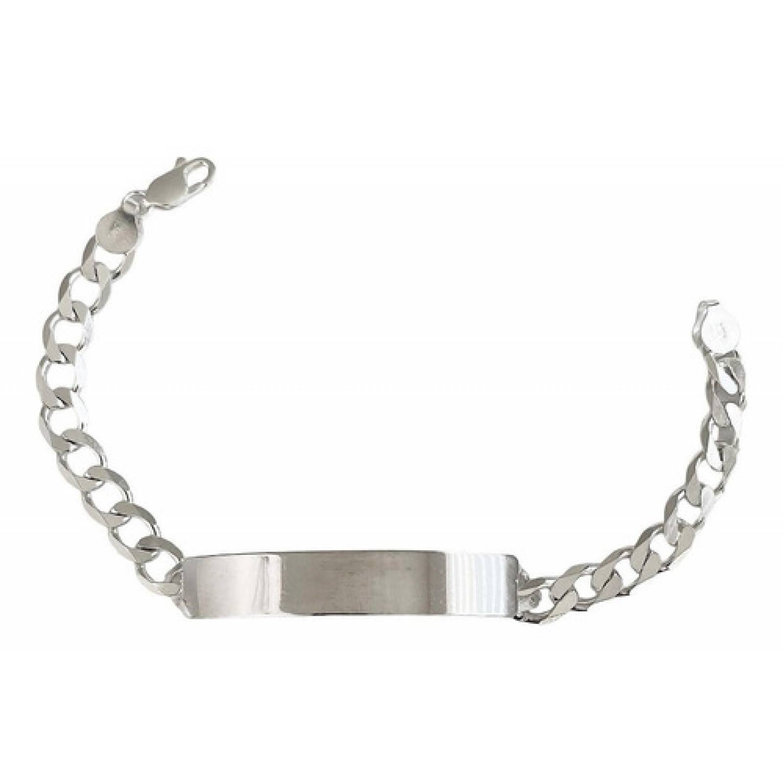 JOYARIS Esclava  Hombre Pulsera Cubana Plata 925 Placa Gruesa 9 Mm Talla Largo/Ancho: 19 cm  x 1.2 cm PT-0001150