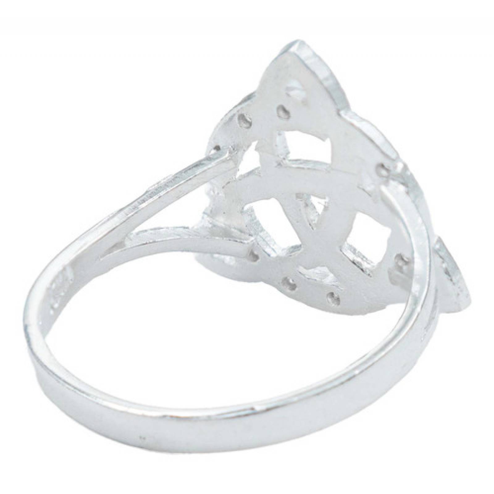 ANILLO DIAMNTADO TRIQUETA CELTA ZIRCONIAS PLATA LEY 925 #9