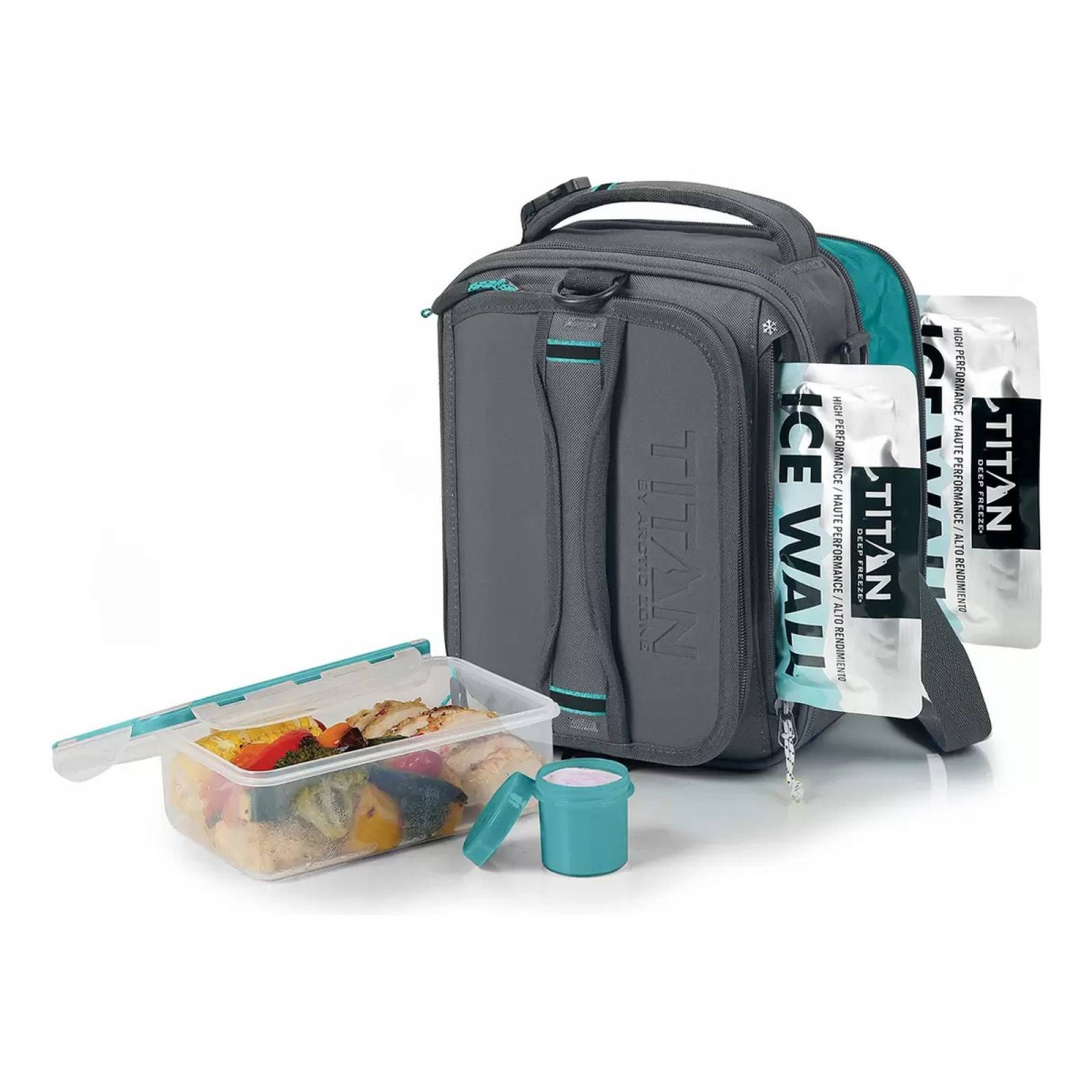 Lonchera Termica Expandible Titan Gym + Topper + 2 Ice Wall