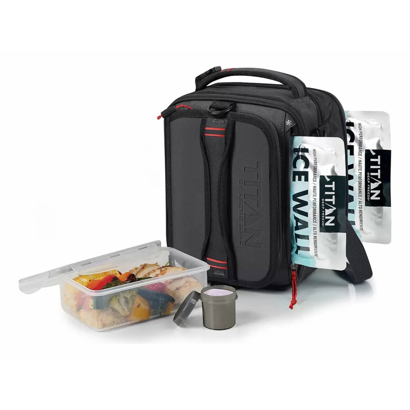 Lonchera Termica Expandible Titan Gym + Topper + 2 Ice Wall