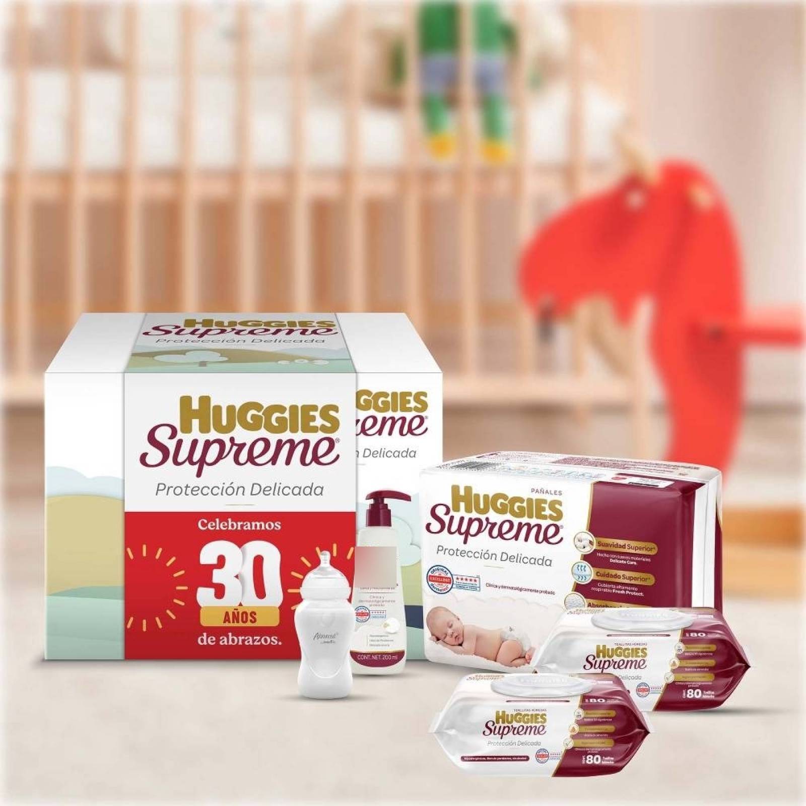 Set Huggies 40 Pañales Rn + 160 Toallitas+ 1 Crema+1 Biberon