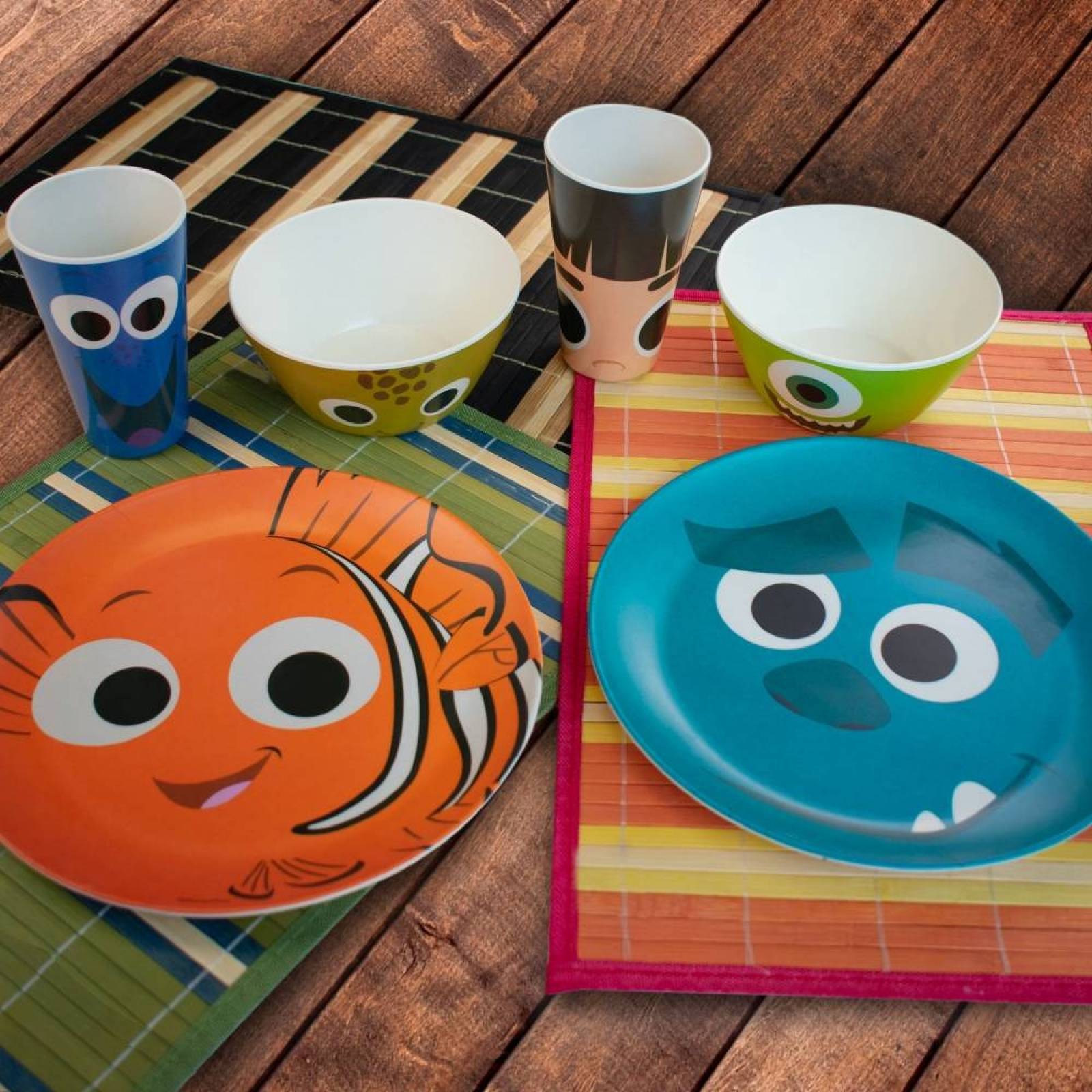 Vajilla De Bambu Niños Disney Pixar Fun Kids 12 Piezas