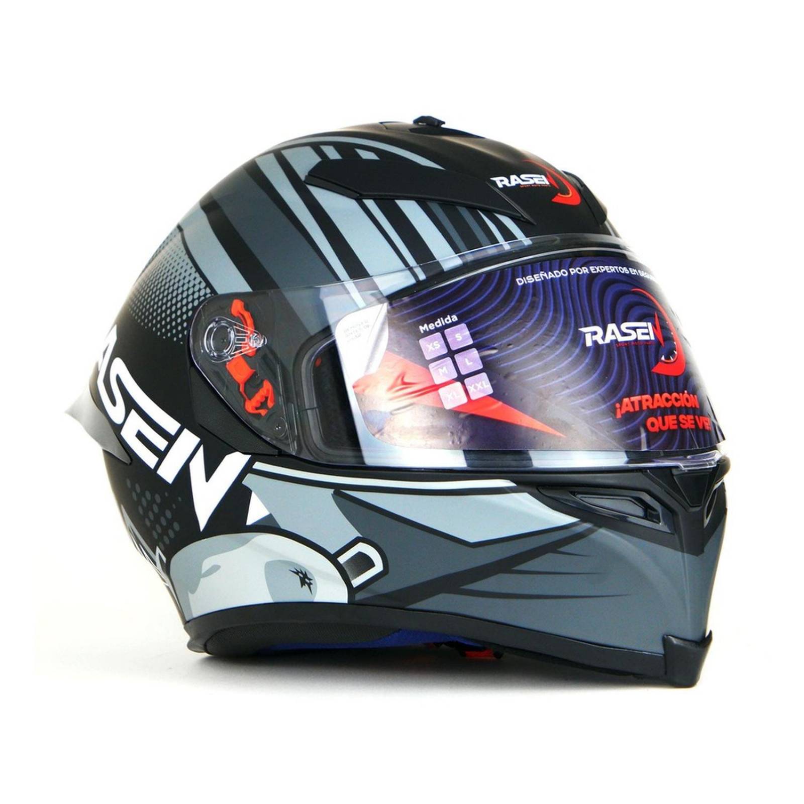 CASCO CERRADO NEGRO CON GRIS PARA MOTOCICLETA XXL