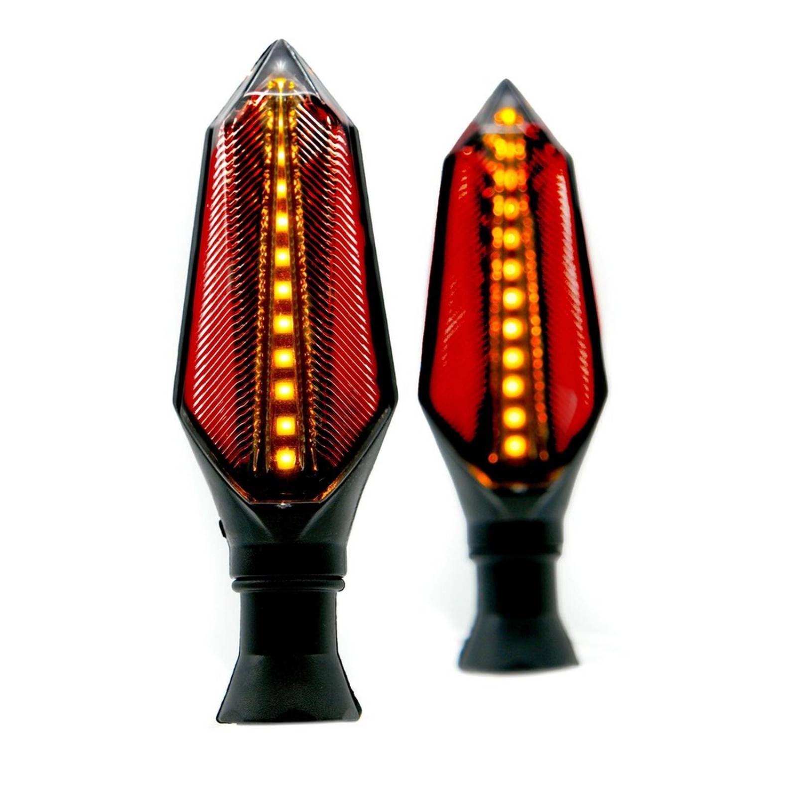 Direccionales Para Moto Rasen Led Secuencial Tipo Flecha Universal  Rojo