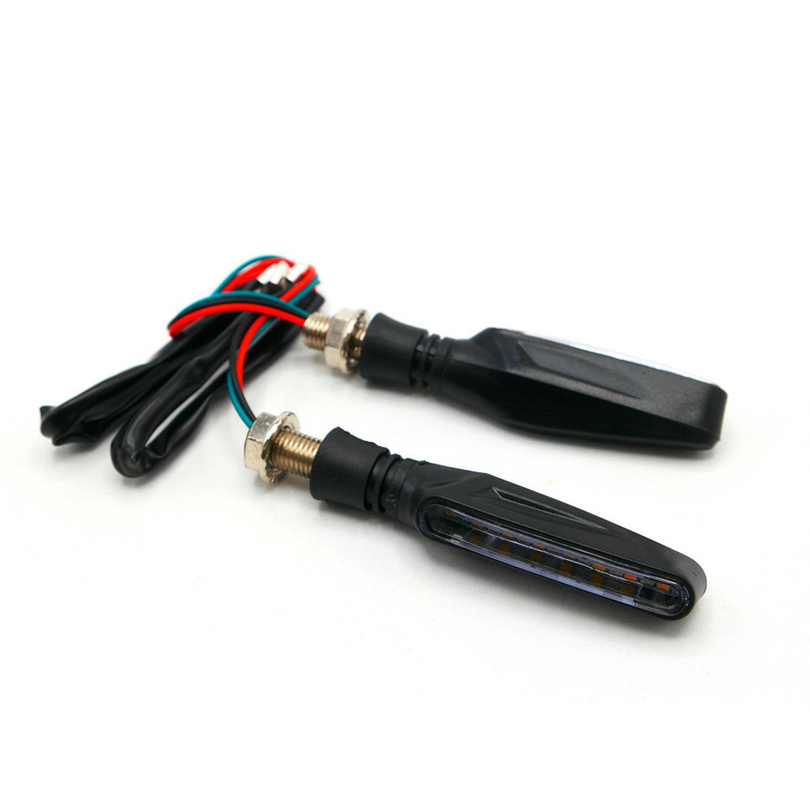 Direccionales Para Moto Rasen Led Duo Secuencial Tipo Pluma Universal Azul