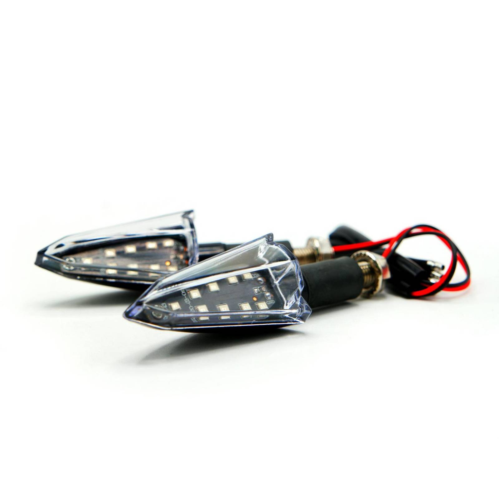 Direccionales Para Moto Rasen Led Triangular Universal Rojo